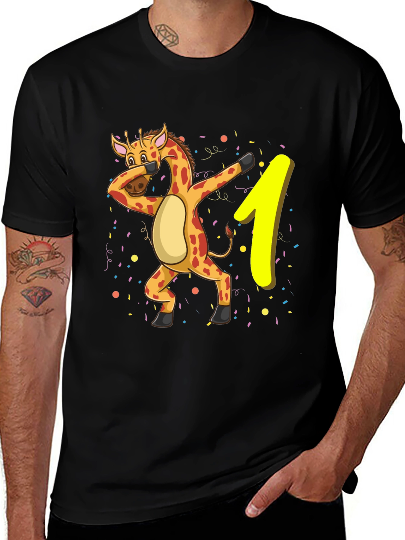 Dabbing Giraffe 1st Birthday T-Shirt