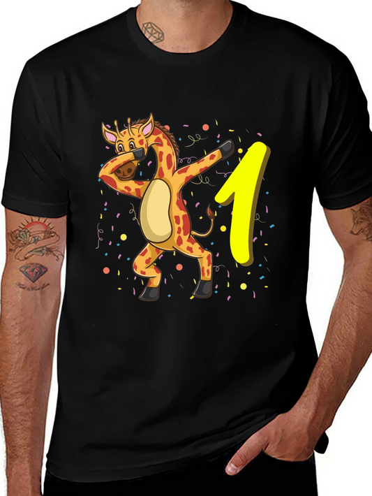 Dabbing Giraffe 1st Birthday T-Shirt