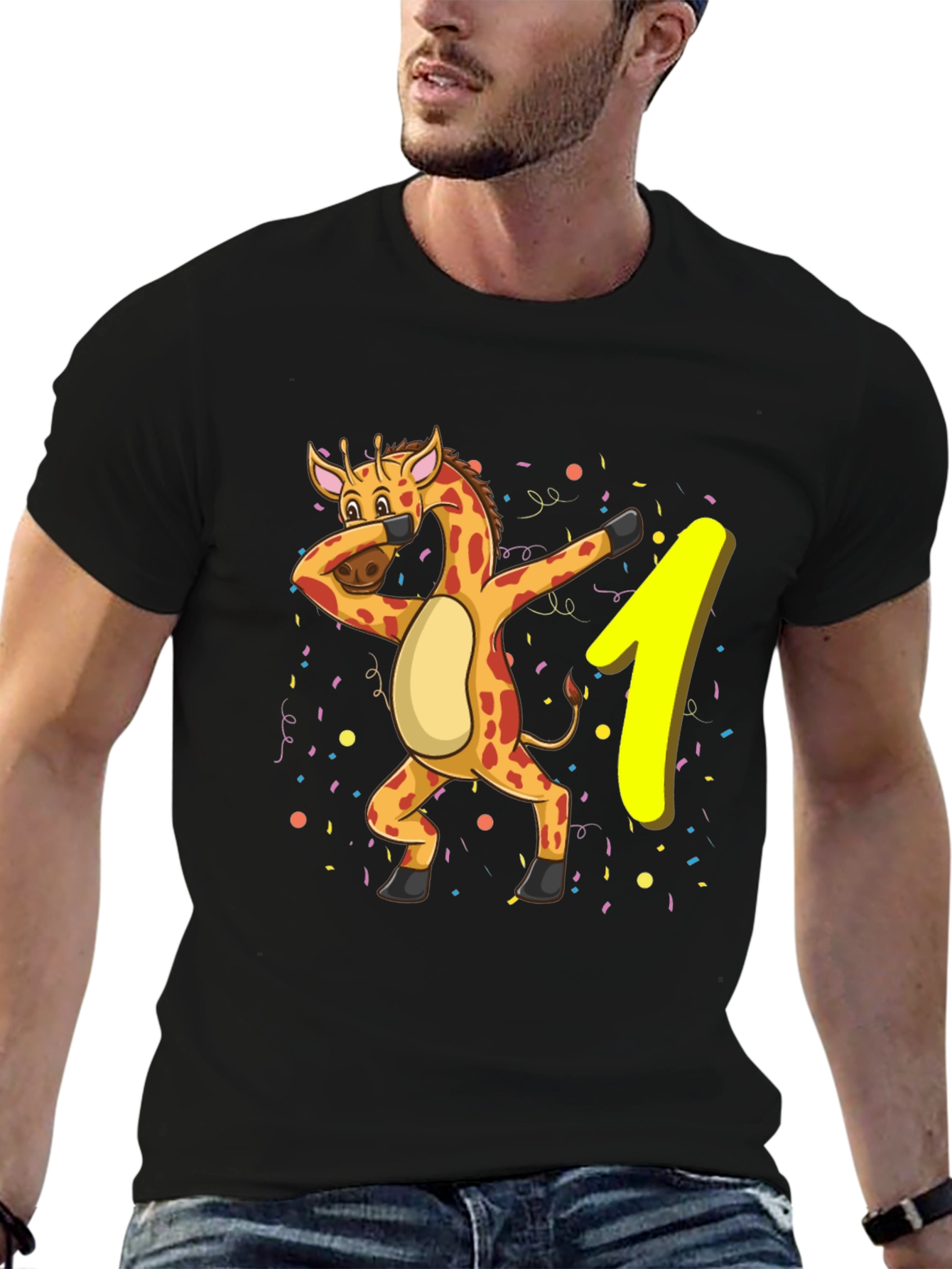 Dabbing Giraffe 1st Birthday T-Shirt