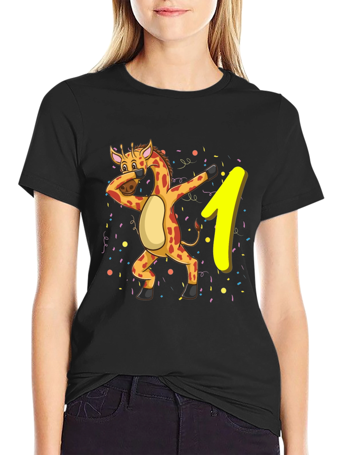 Dabbing Giraffe 1st Birthday T-Shirt
