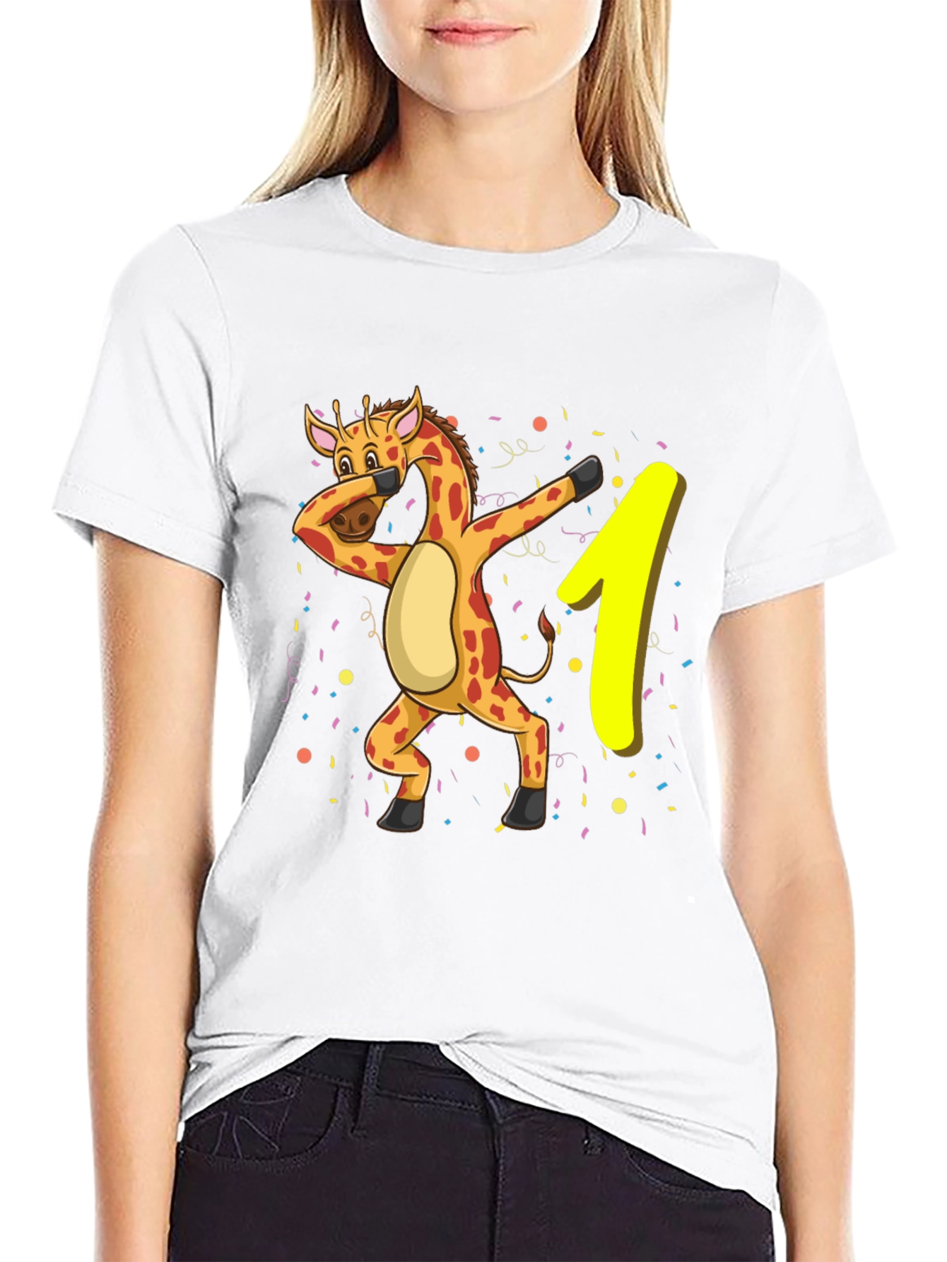 Dabbing Giraffe 1st Birthday T-Shirt