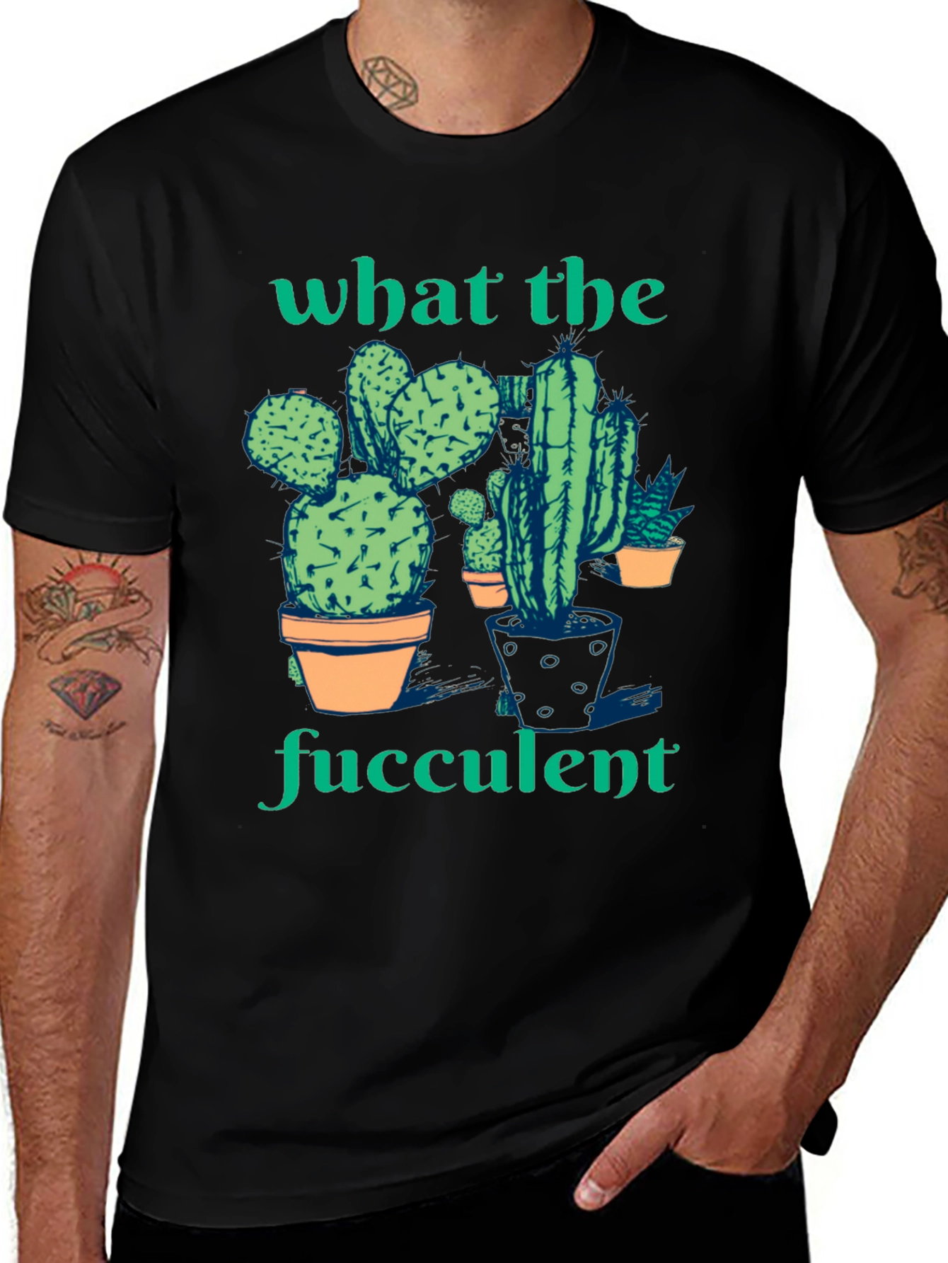 What the Fucculent Cactus Humor Graphic T-Shirt