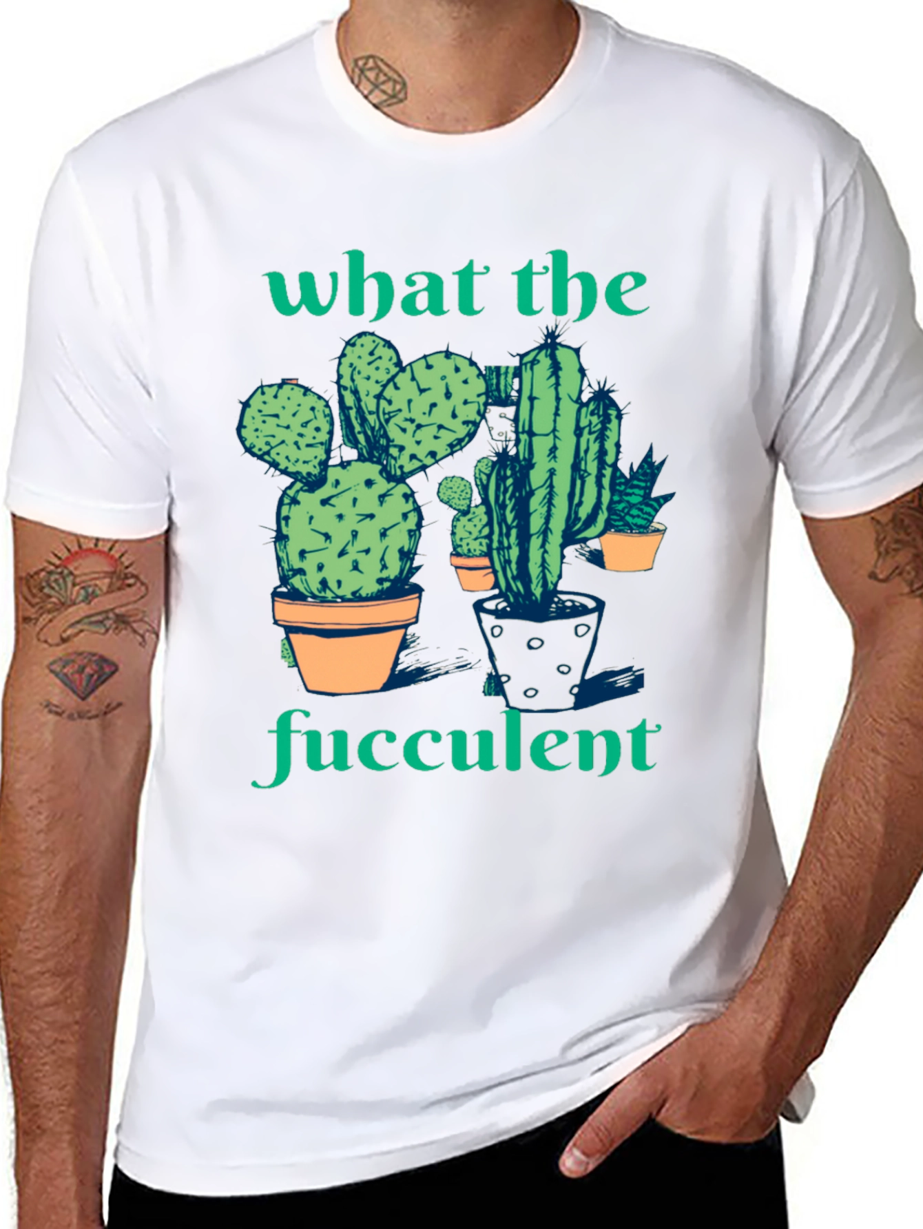 What the Fucculent Cactus Humor Graphic T-Shirt