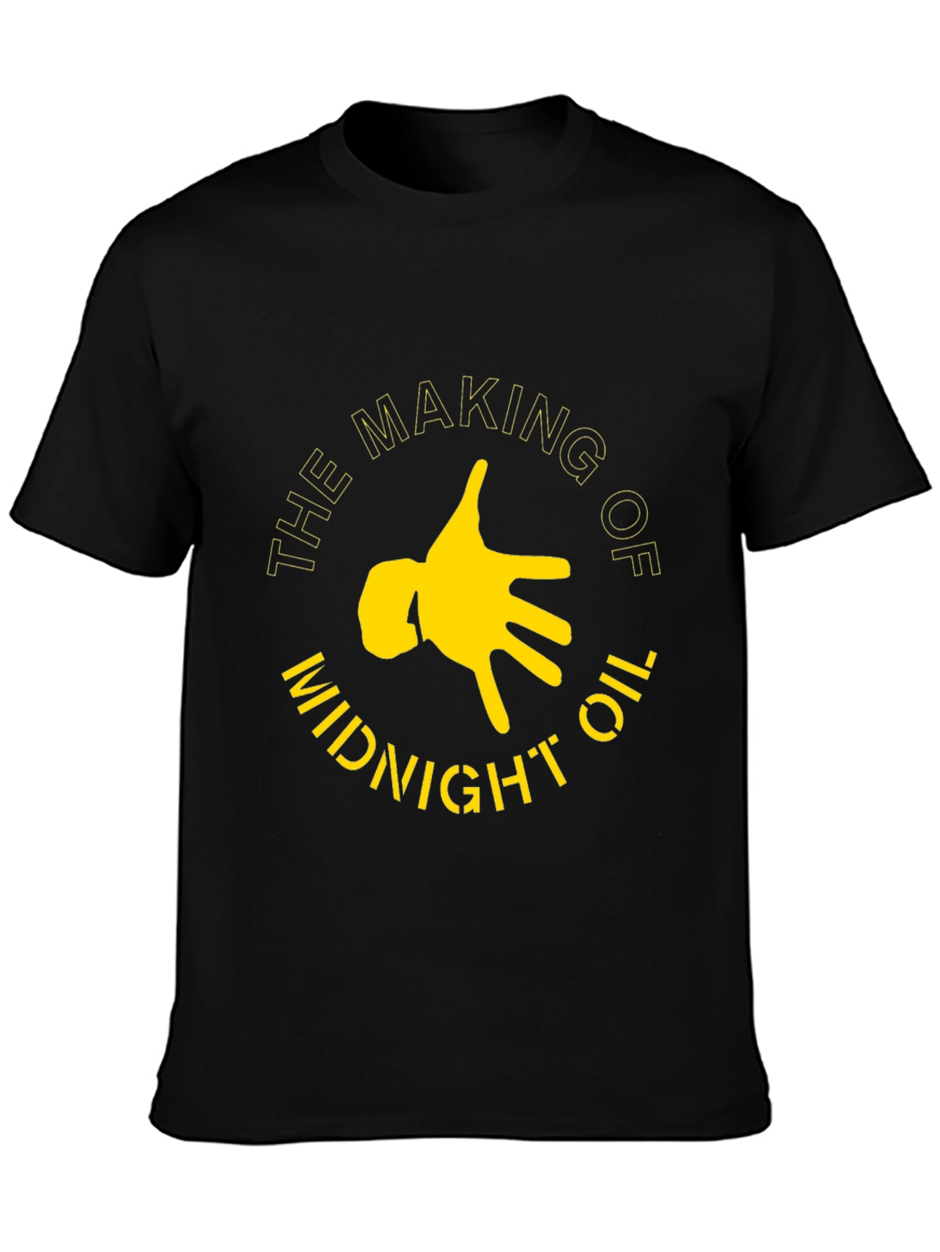 Midnight Oil Graphic Tee - Black Cotton T-Shirt