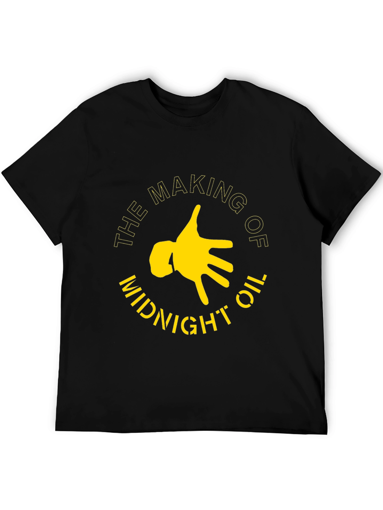 Midnight Oil Graphic Tee - Black Cotton T-Shirt