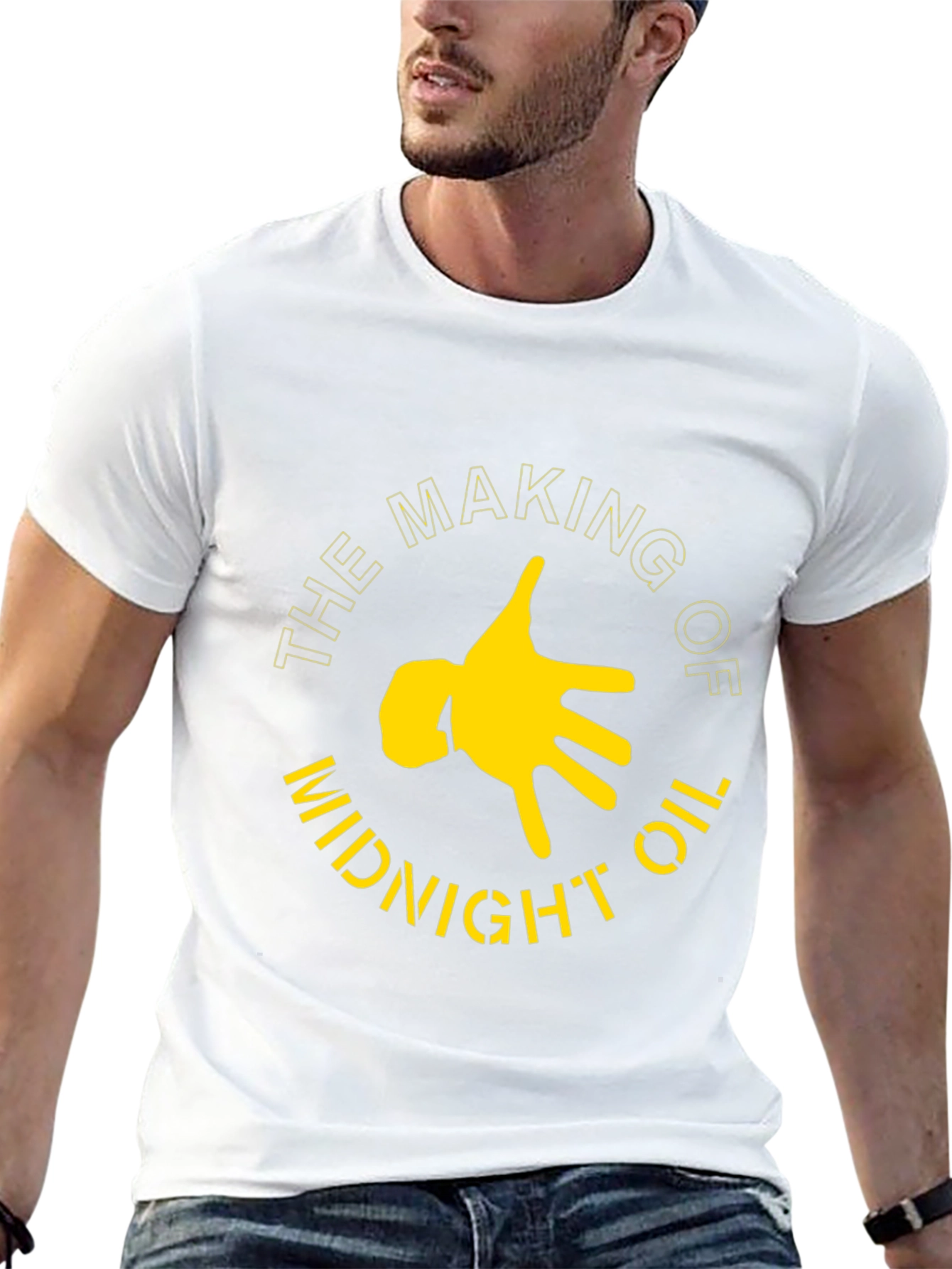 Midnight Oil Graphic Tee - Black Cotton T-Shirt