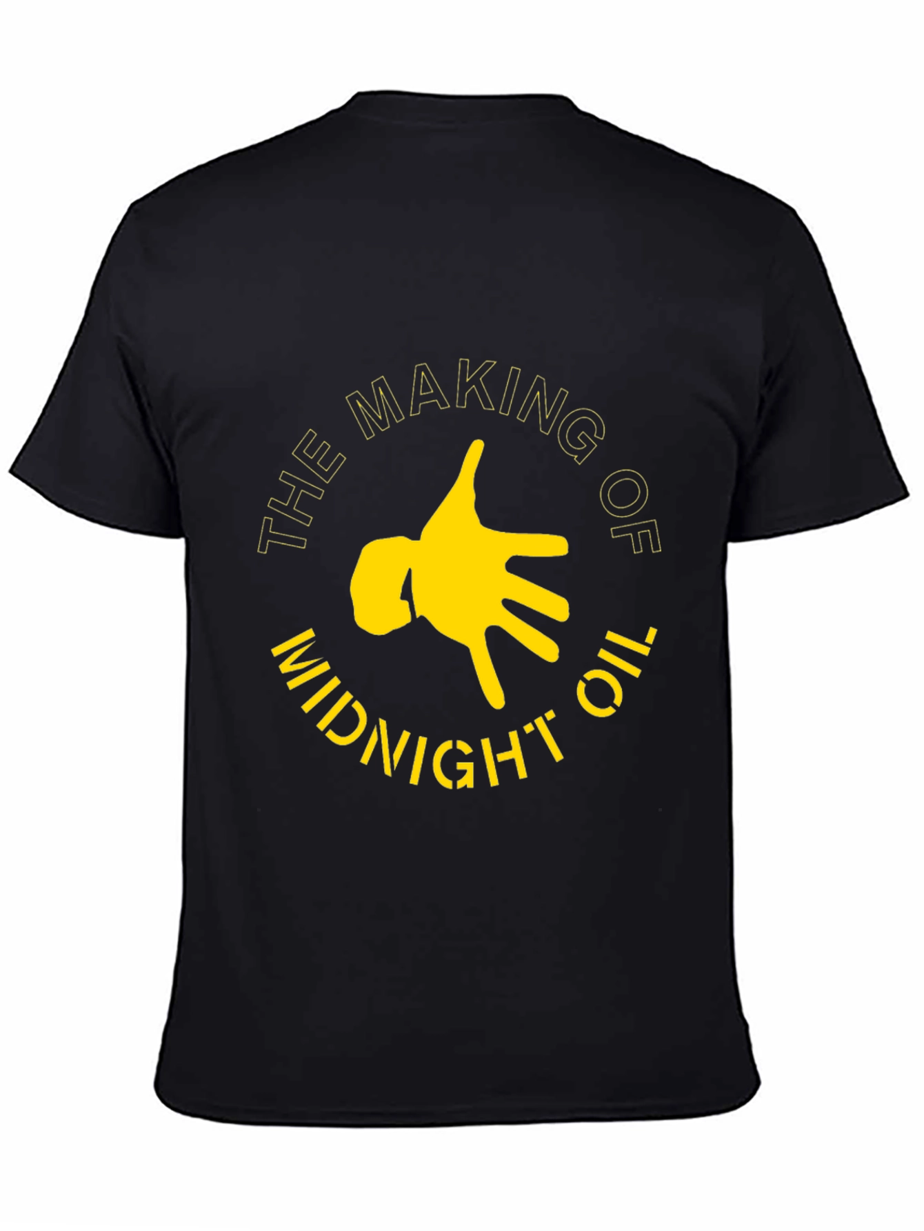 Midnight Oil Graphic Tee - Black Cotton T-Shirt