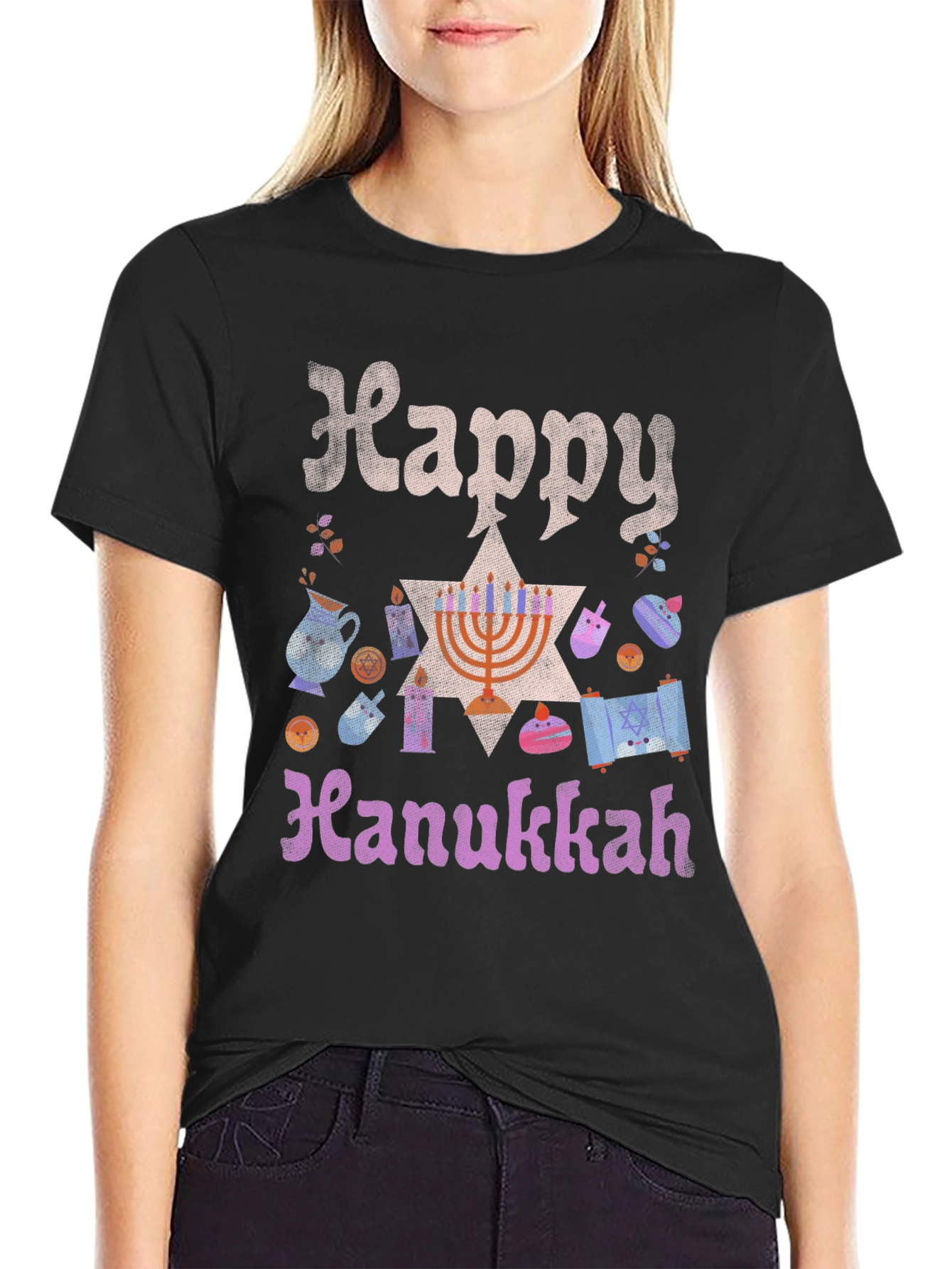 Happy Hanukkah T-Shirt - Festive Holiday Tee