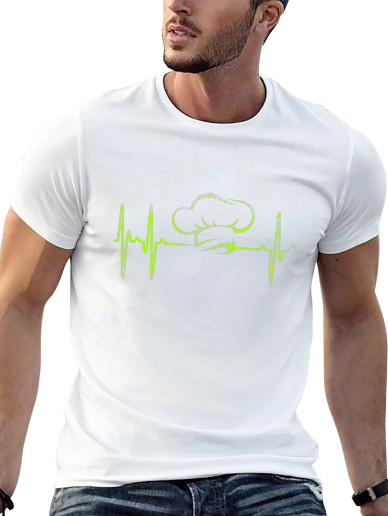 Chef Heartbeat T-Shirt - Black Cotton Cook Tee