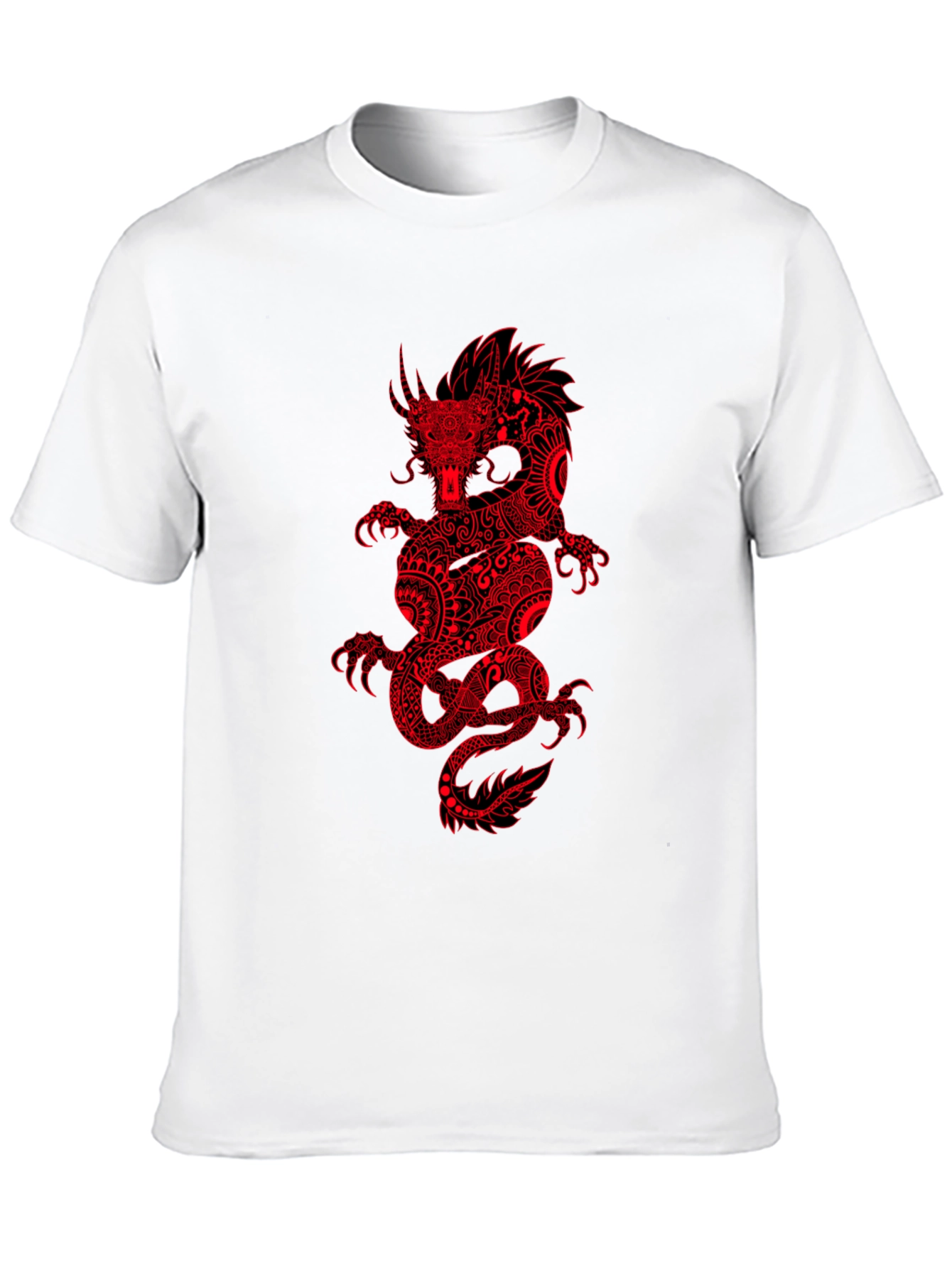 Dragon Graphic Tee - Black Cotton Blend T-Shirt