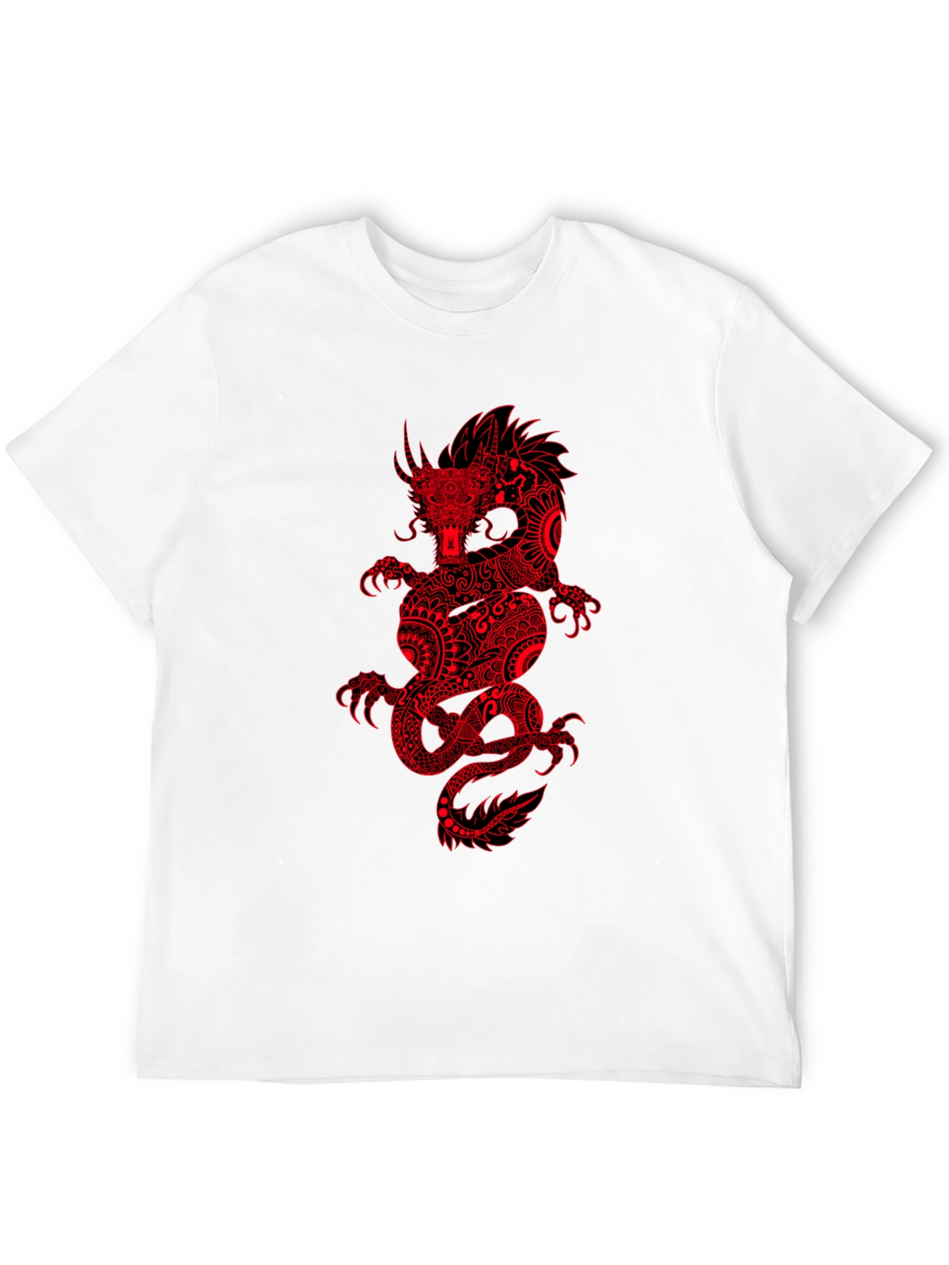 Dragon Graphic Tee - Black Cotton Blend T-Shirt