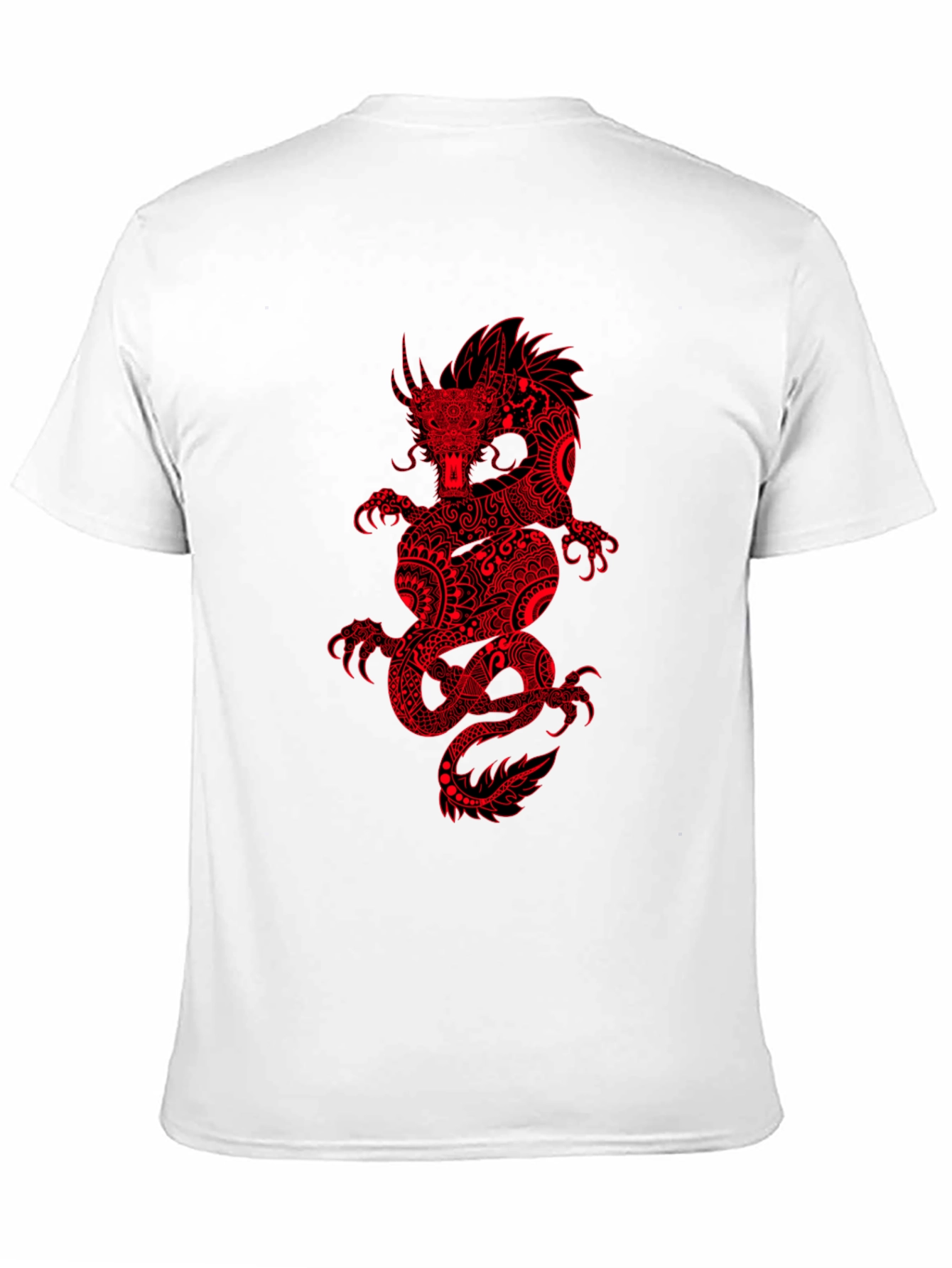 Dragon Graphic Tee - Black Cotton Blend T-Shirt