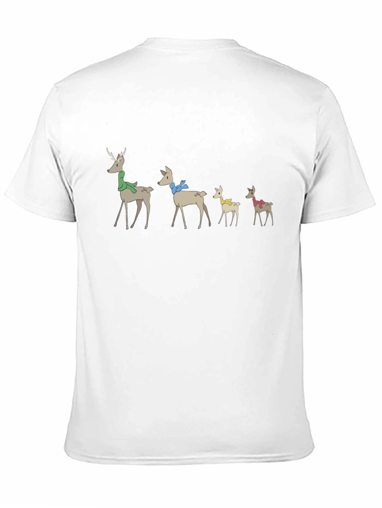 Holiday Deer Family Black T-Shirt