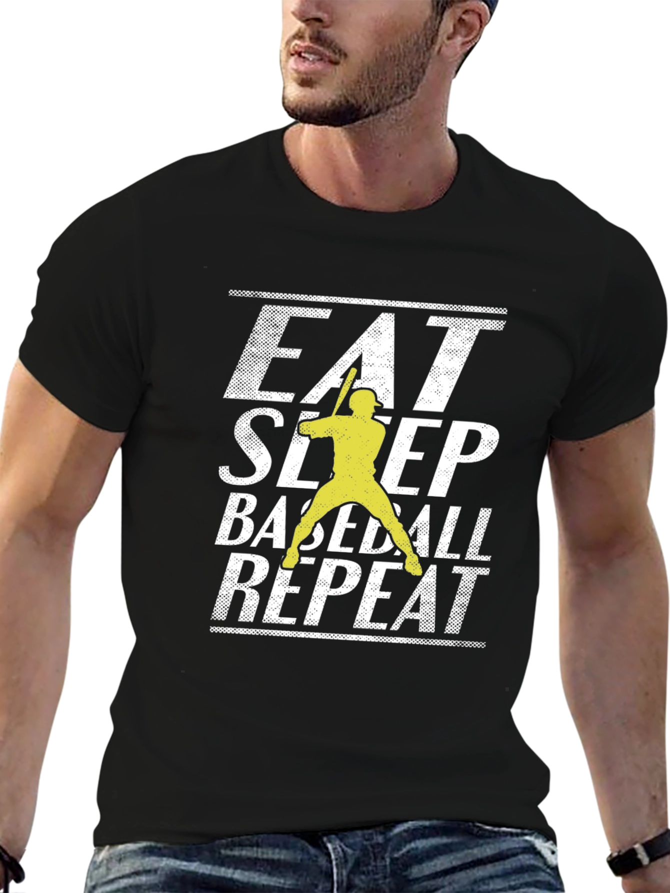Eat Sleep Baseball Repeat Black T-Shirt