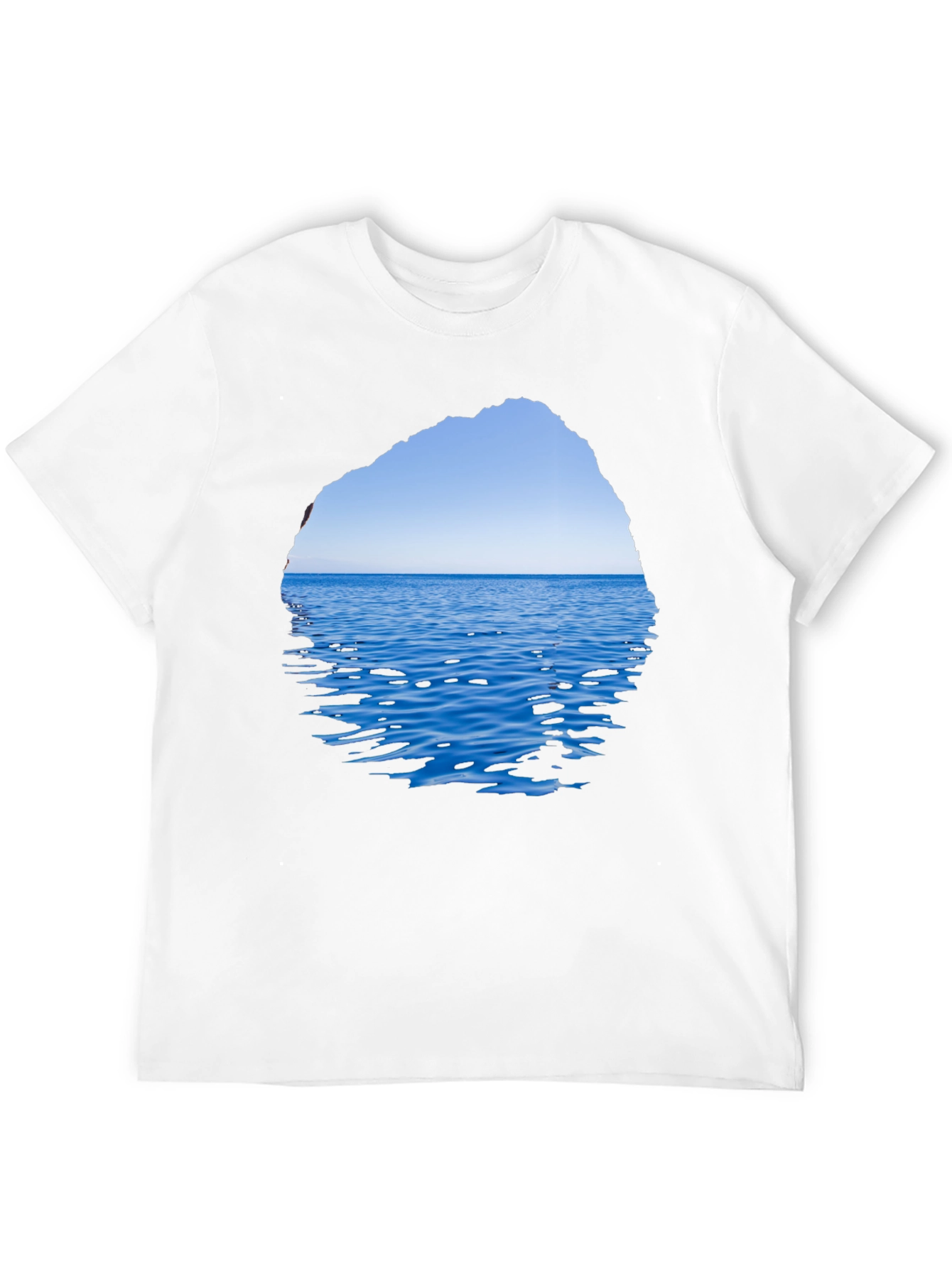 Ocean View Graphic Tee - Black Cotton T-Shirt