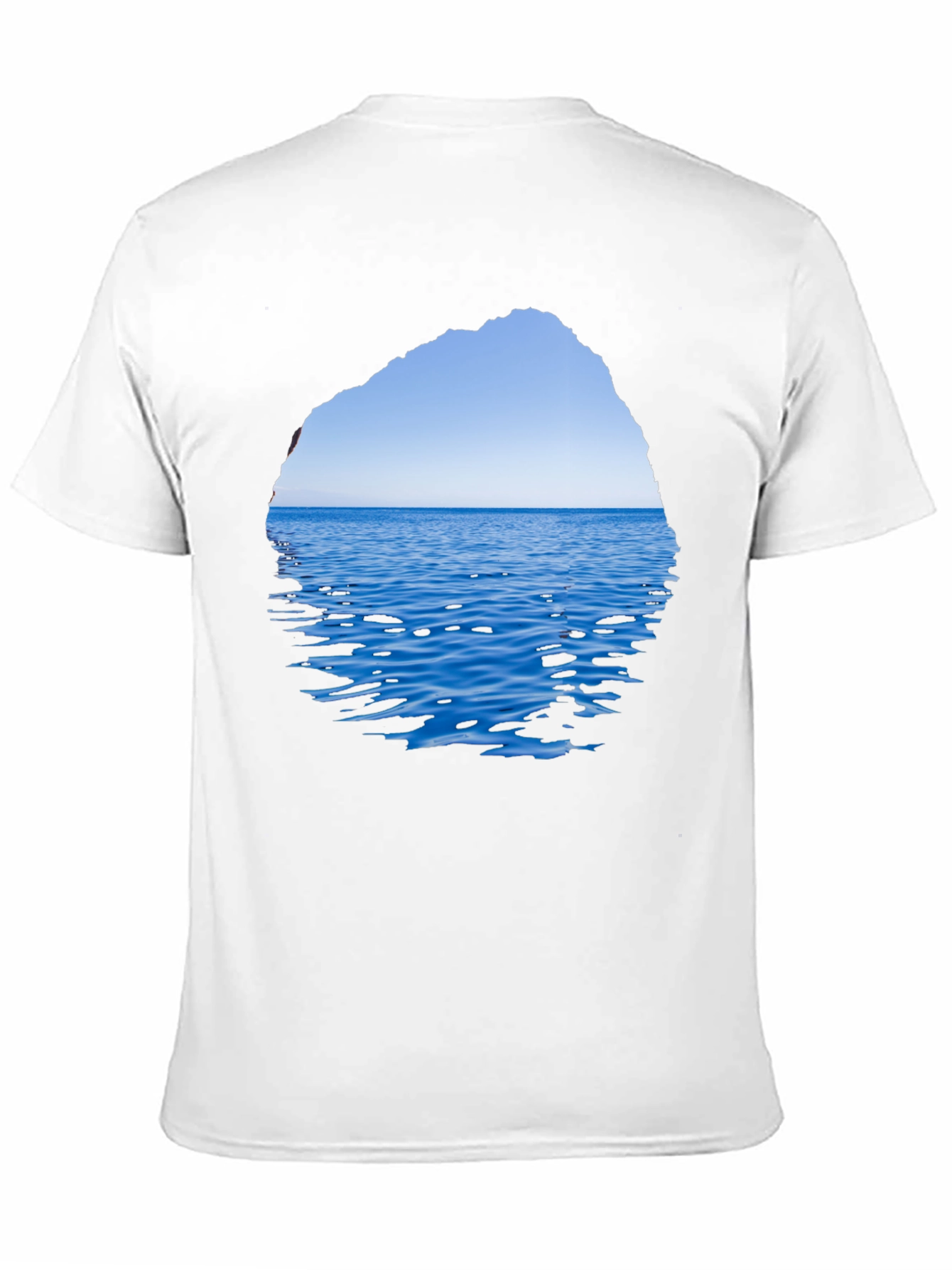 Ocean View Graphic Tee - Black Cotton T-Shirt