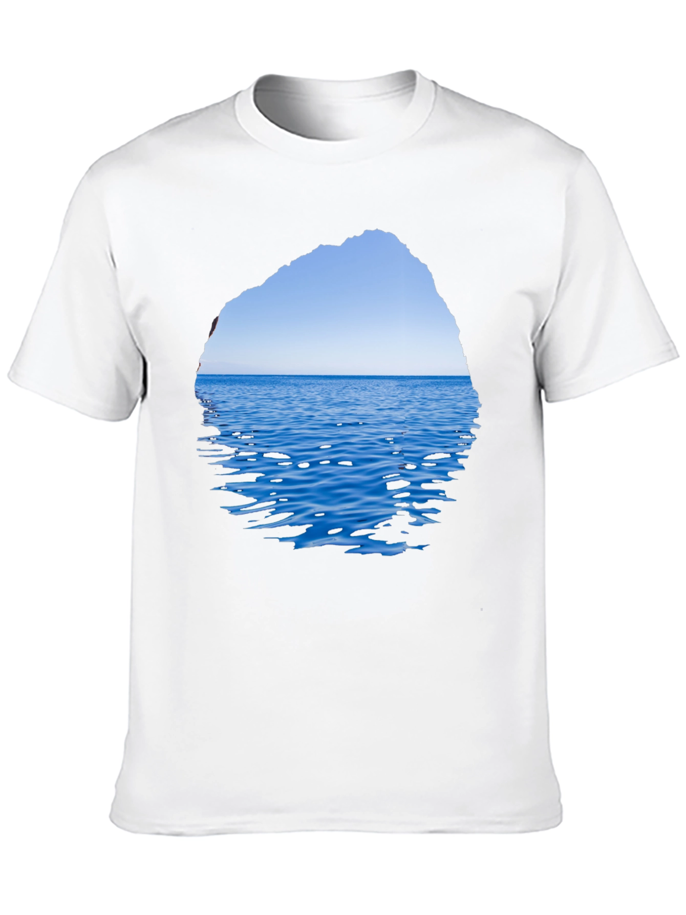Ocean View Graphic Tee - Black Cotton T-Shirt