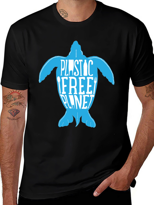 Eco-Friendly Plastic Free Planet Turtle Graphic Tee