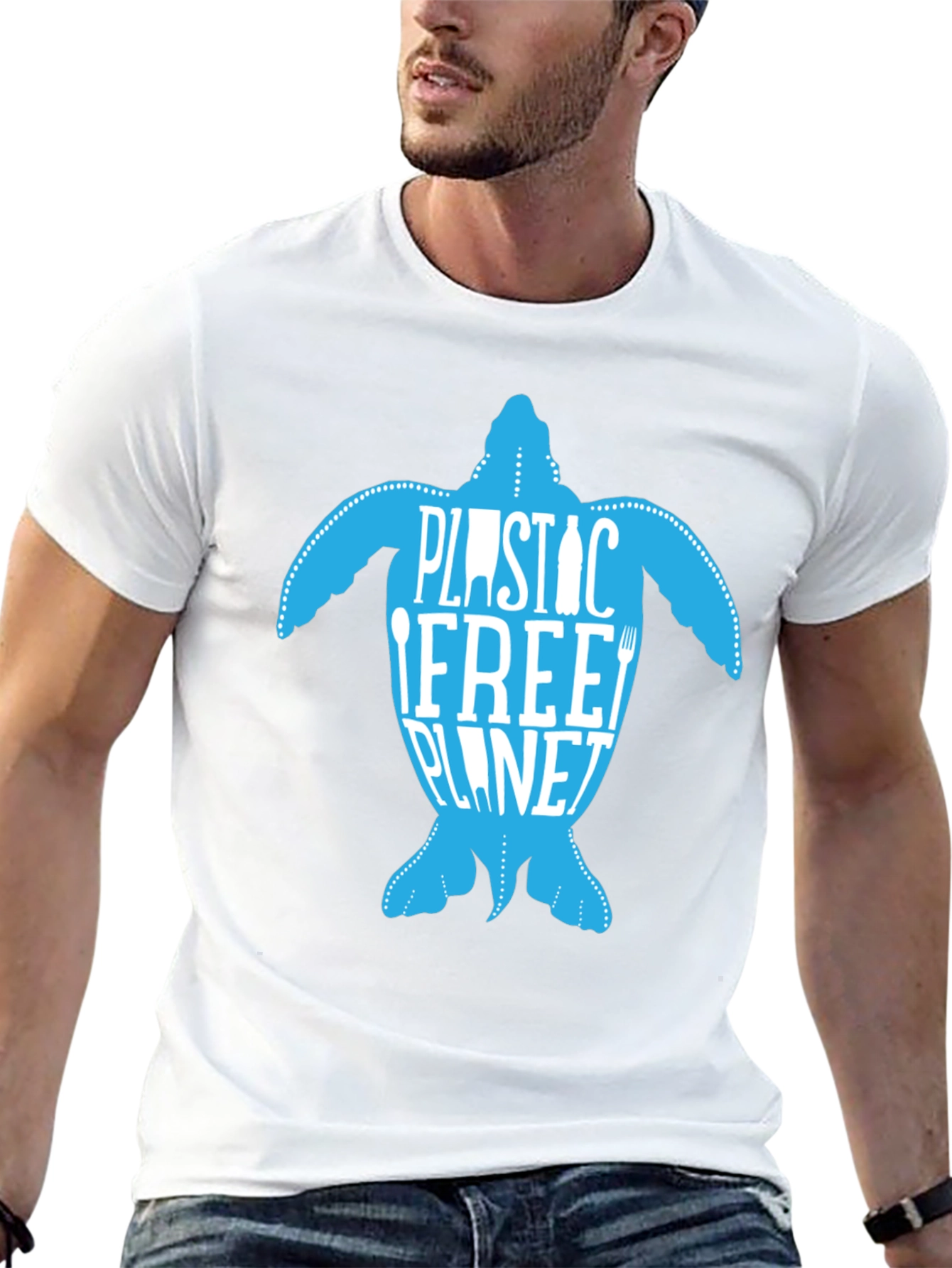 Eco-Friendly Plastic Free Planet Turtle Graphic Tee