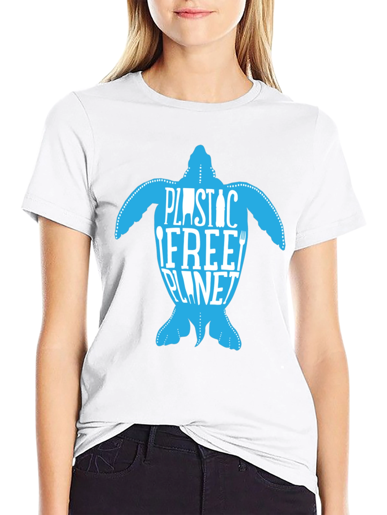 Eco-Friendly Plastic Free Planet Turtle Graphic Tee