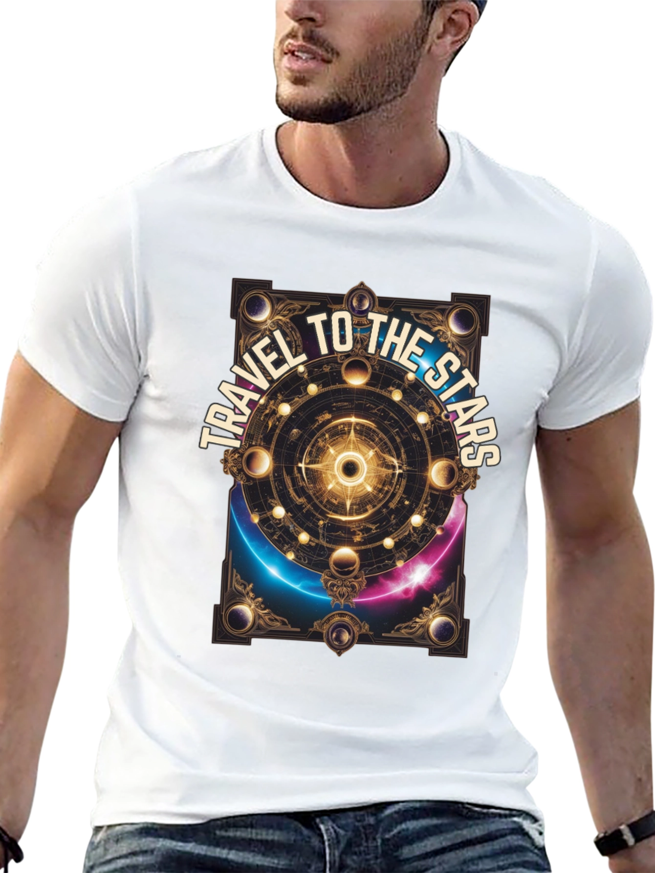 Travel To The Stars Graphic T-Shirt - Celestial Design