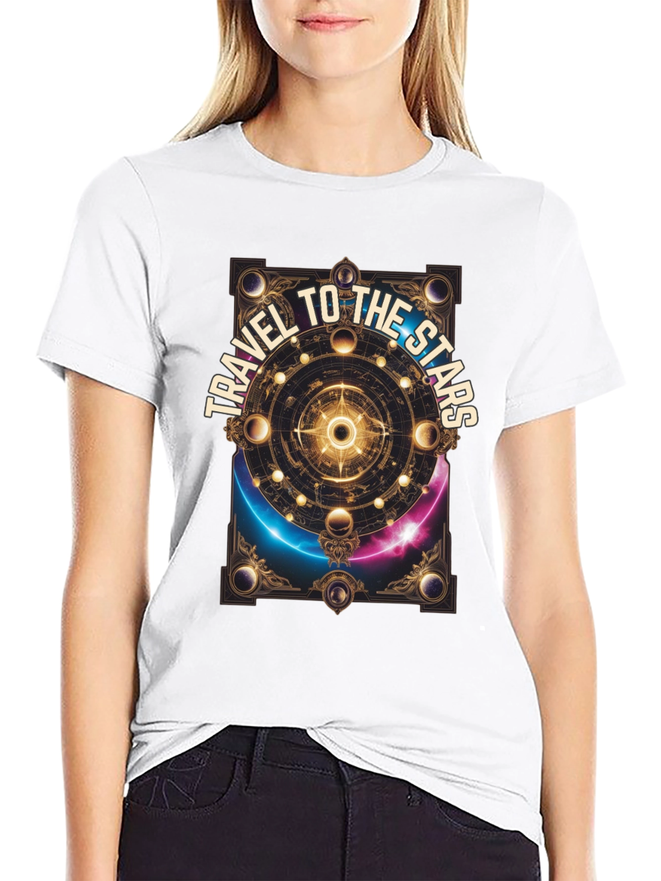 Travel To The Stars Graphic T-Shirt - Celestial Design
