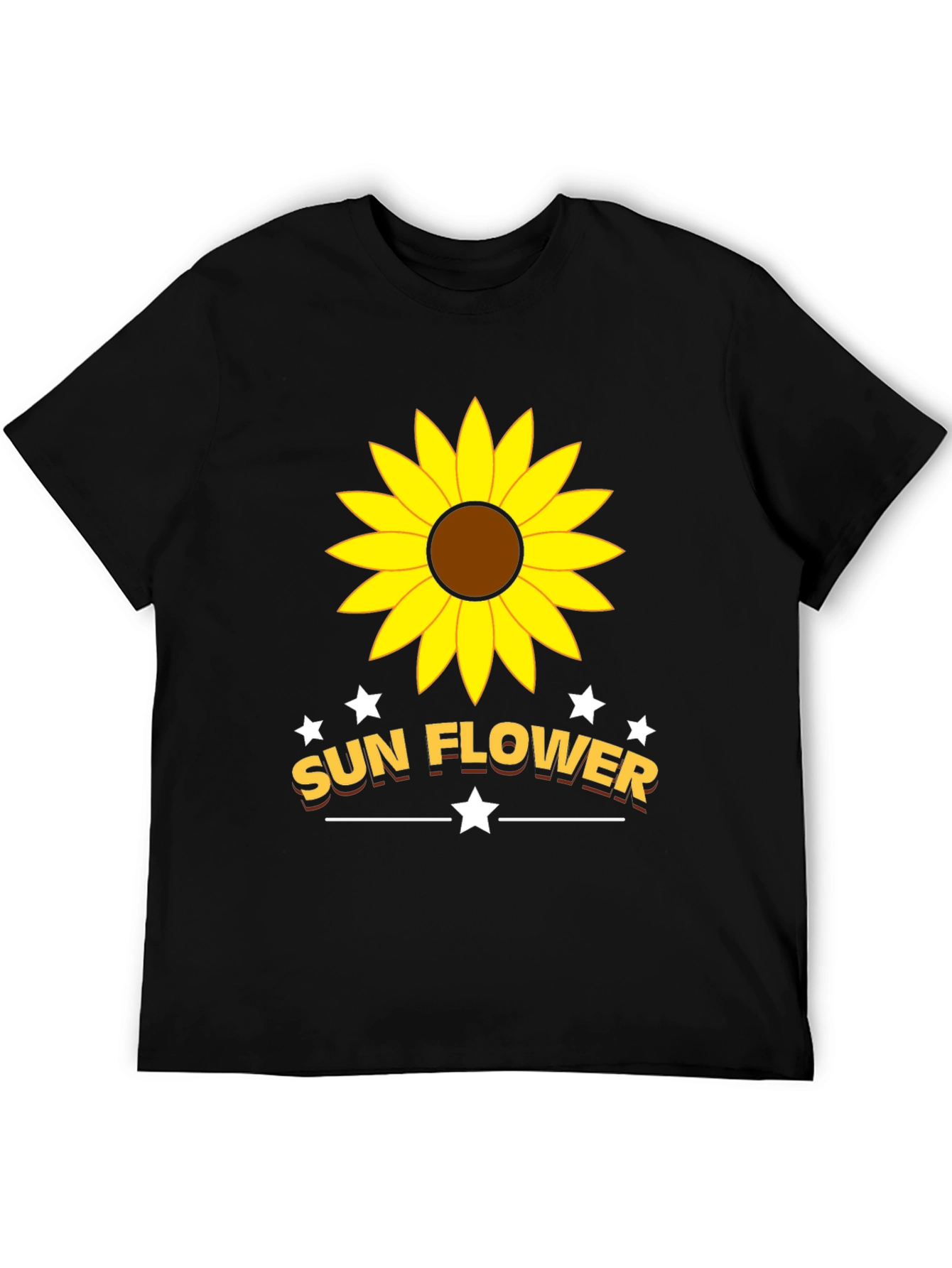 Sunflower Graphic Tee - Trendy Unisex Black T-Shirt