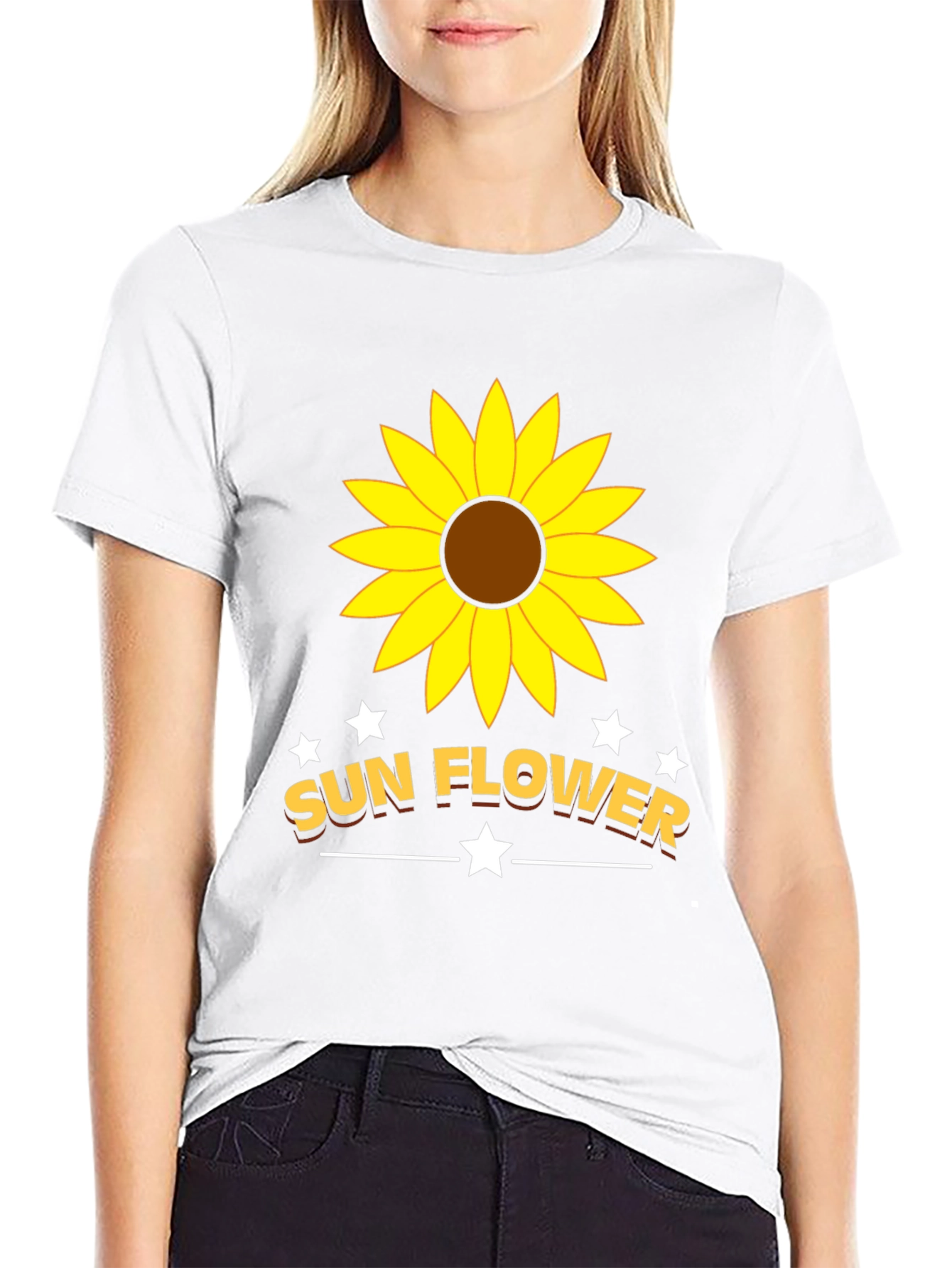 Sunflower Graphic Tee - Trendy Unisex Black T-Shirt
