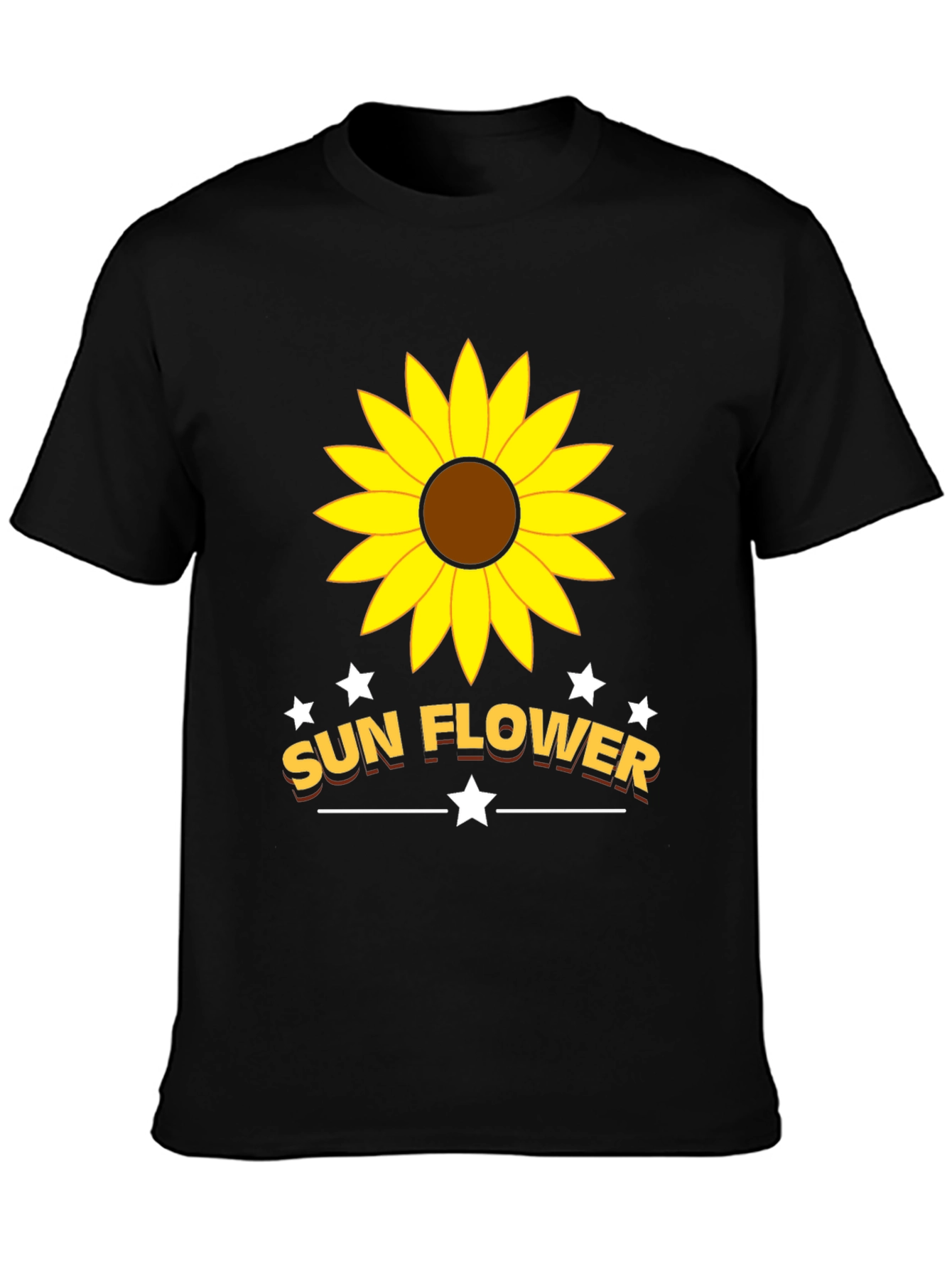 Sunflower Graphic Tee - Trendy Unisex Black T-Shirt