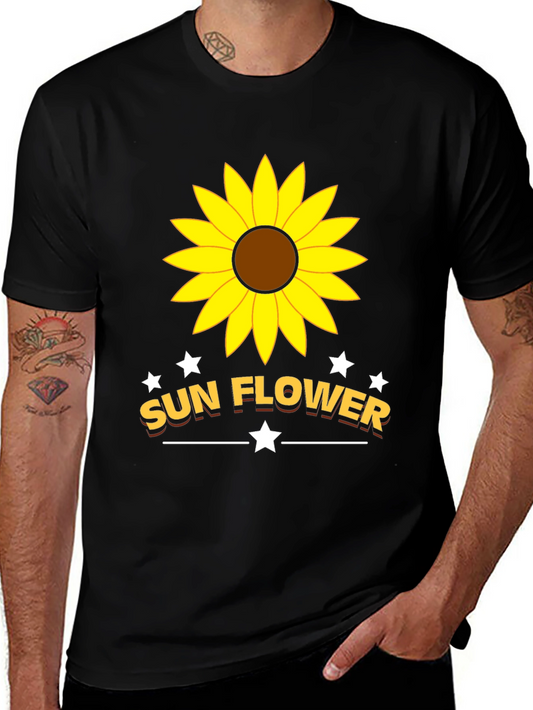 Sunflower Graphic Tee - Trendy Unisex Black T-Shirt