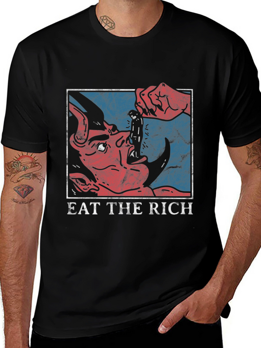 Eat the Rich Graphic Tee - Anti-Capitalist Shirt
