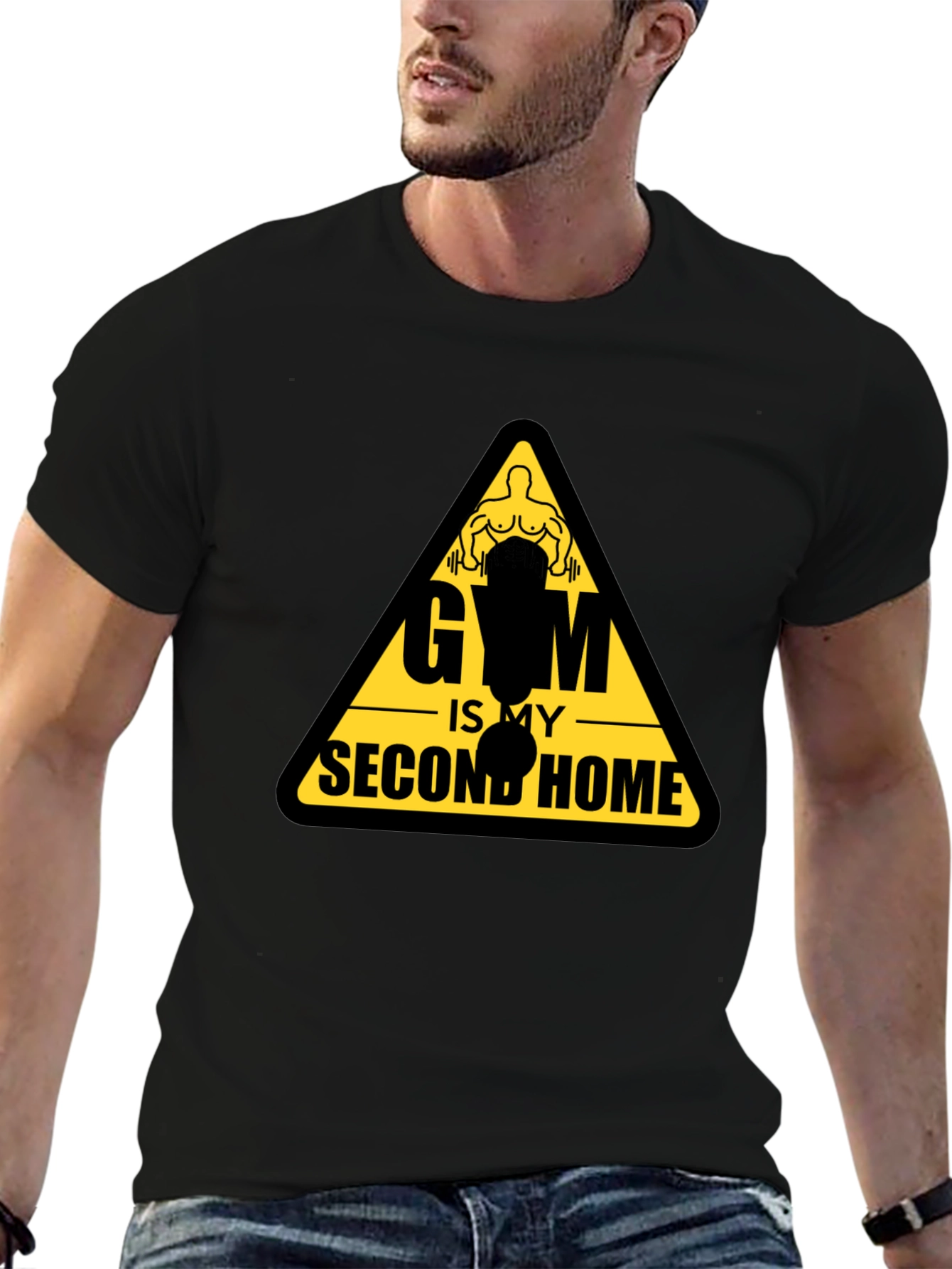 Gym Is My Second Home Black T-Shirt