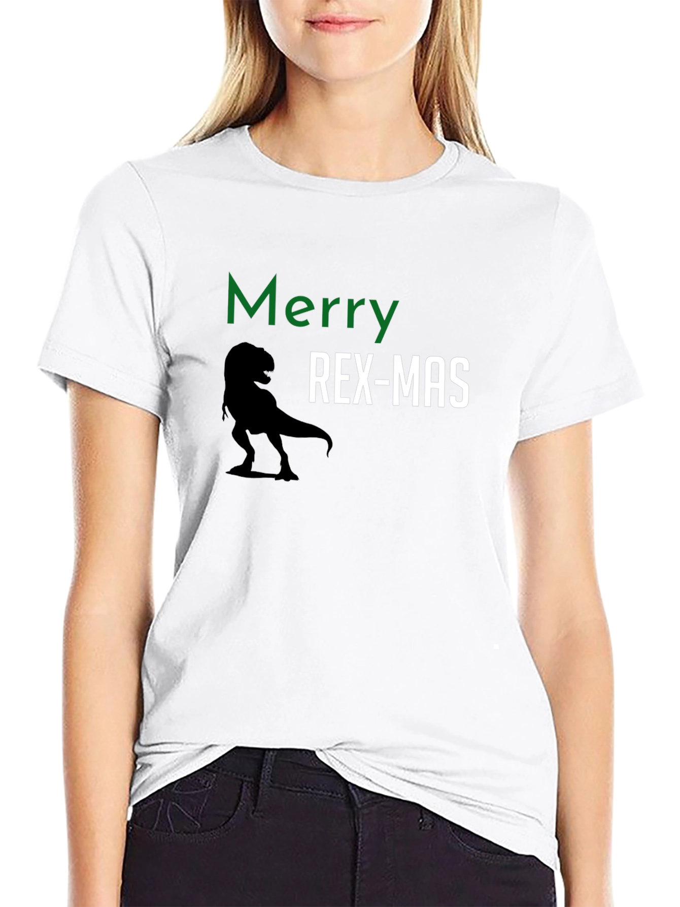Merry Rex-Mas Dinosaur Christmas Graphic Tee