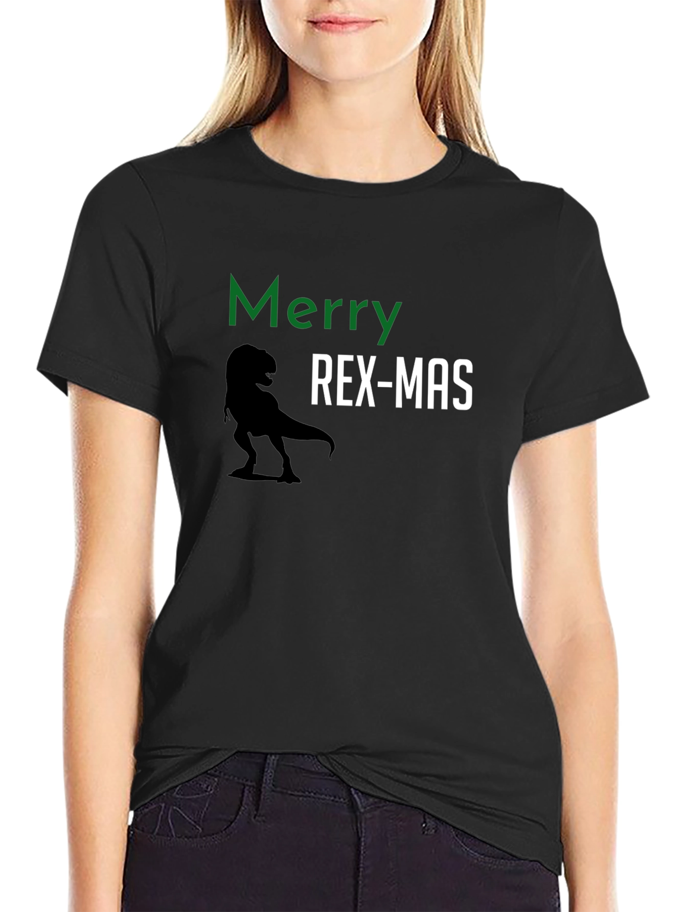 Merry Rex-Mas Dinosaur Christmas Graphic Tee