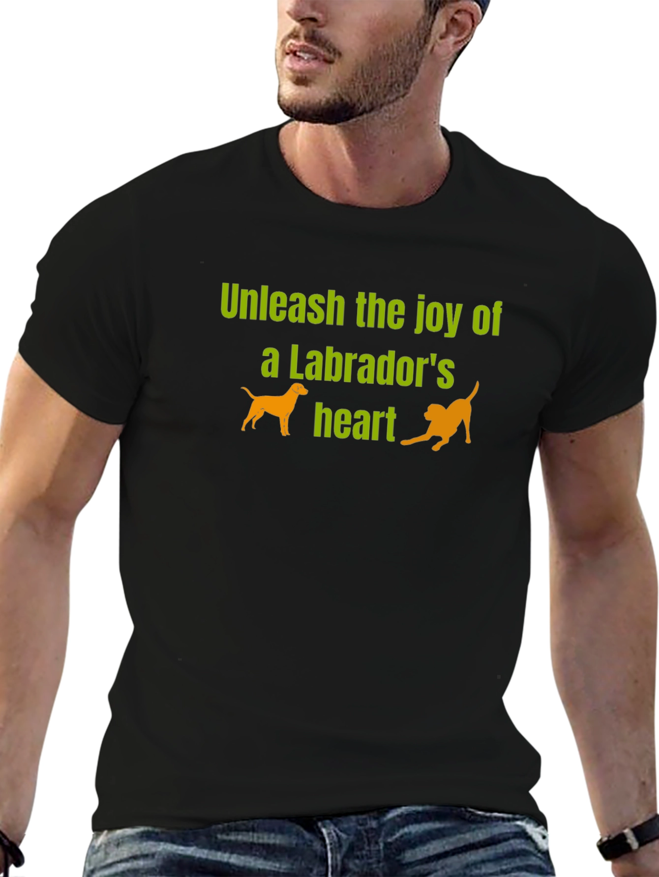 Labrador Joy Black T-Shirt - Unleash the Heart!