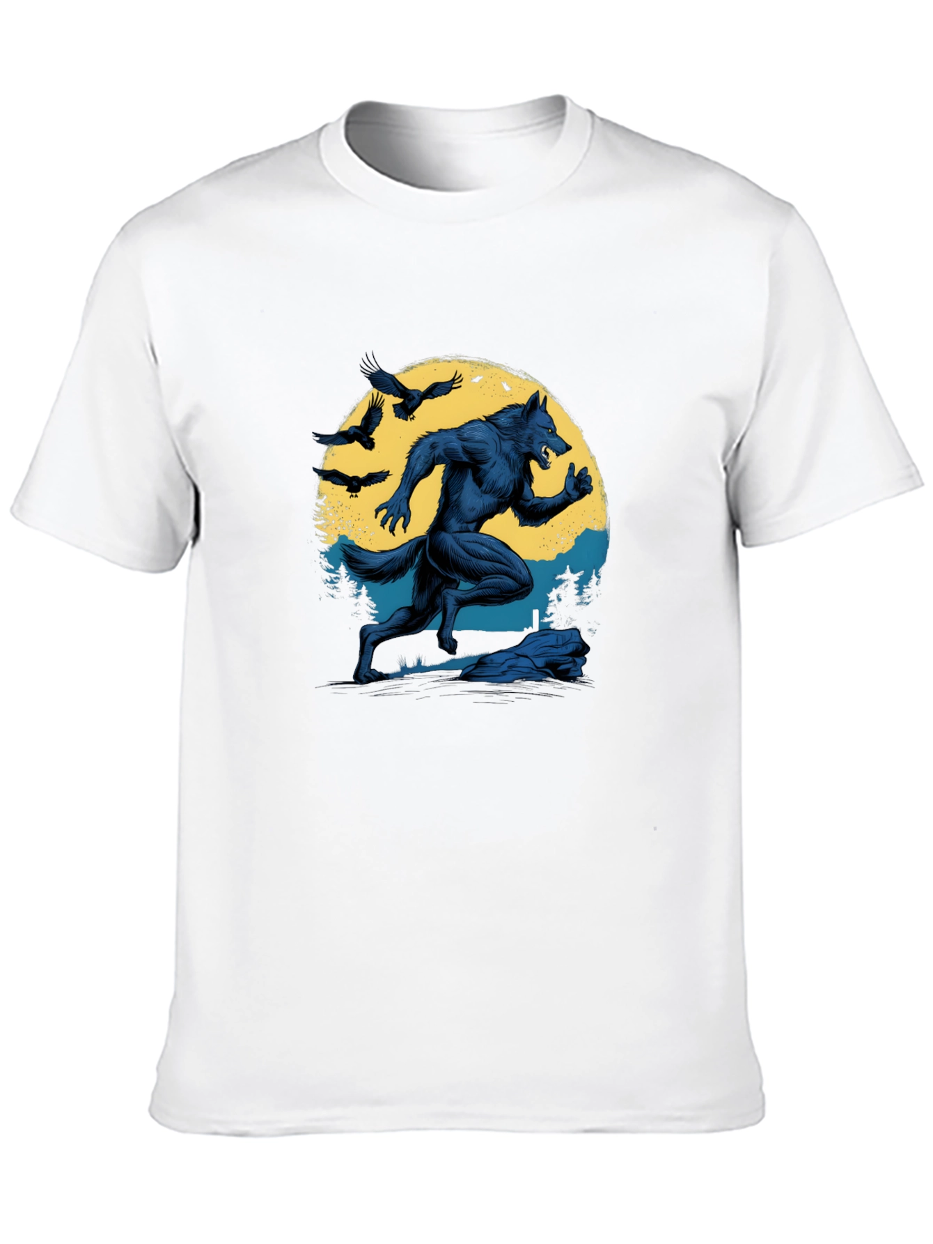 Werewolf Moon Graphic T-Shirt - Black