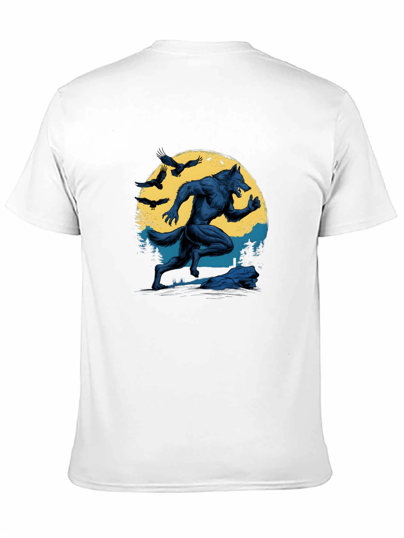 Werewolf Moon Graphic T-Shirt - Black