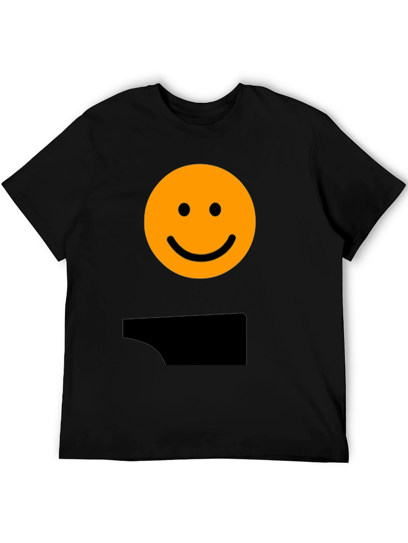 Smiley Face Graphic Tee - Black Casual Shirt