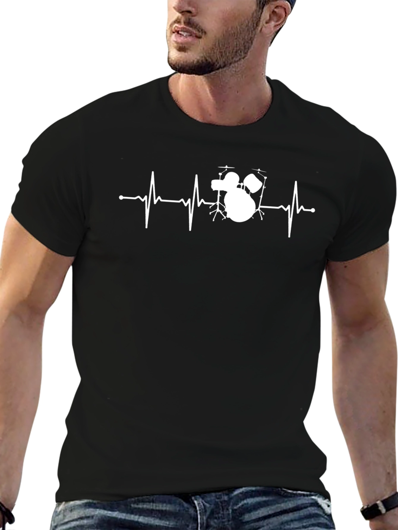 Drumbeat Heartbeat Graphic Tee - Music Lover Shirt