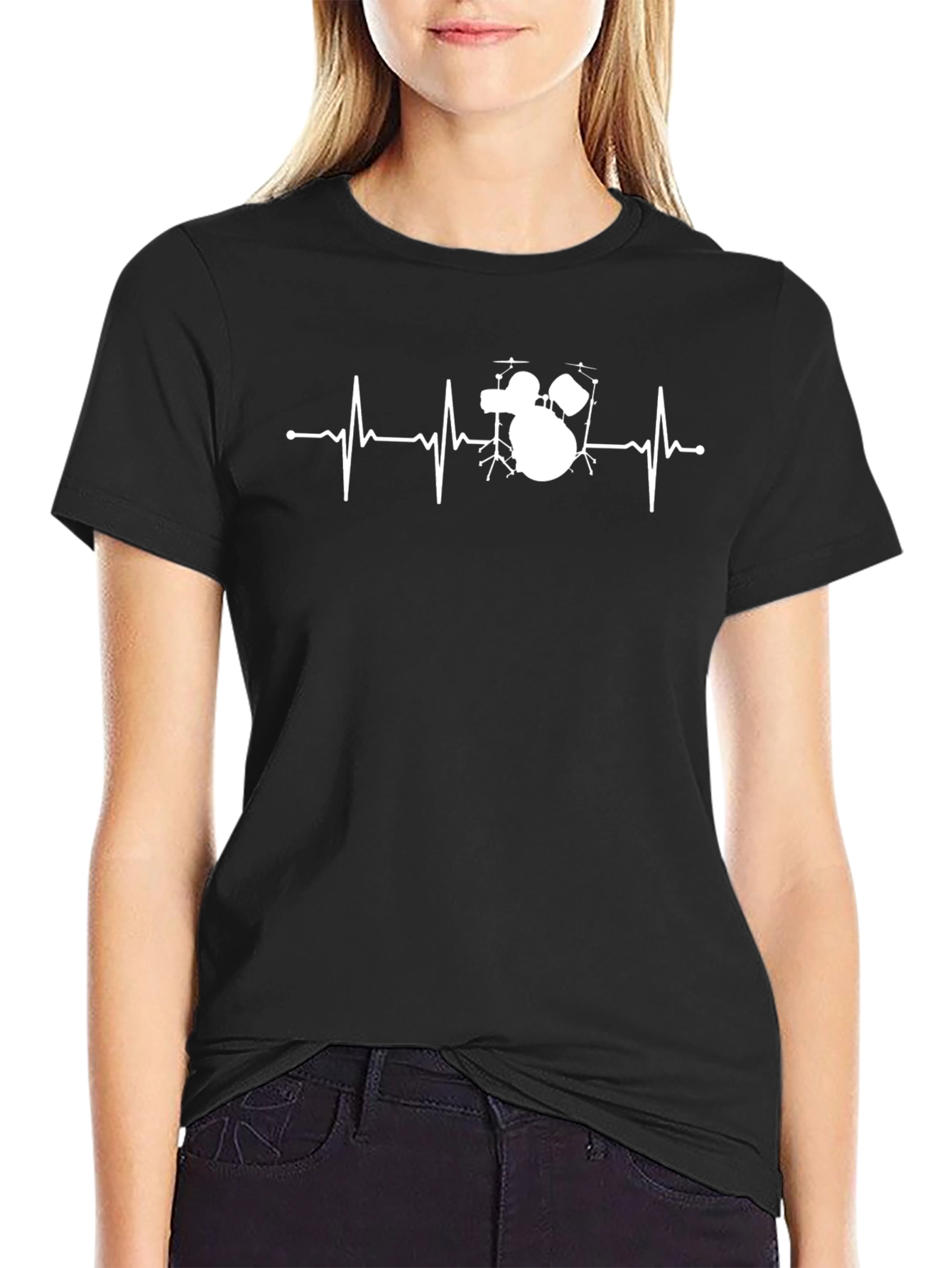 Drumbeat Heartbeat Graphic Tee - Music Lover Shirt