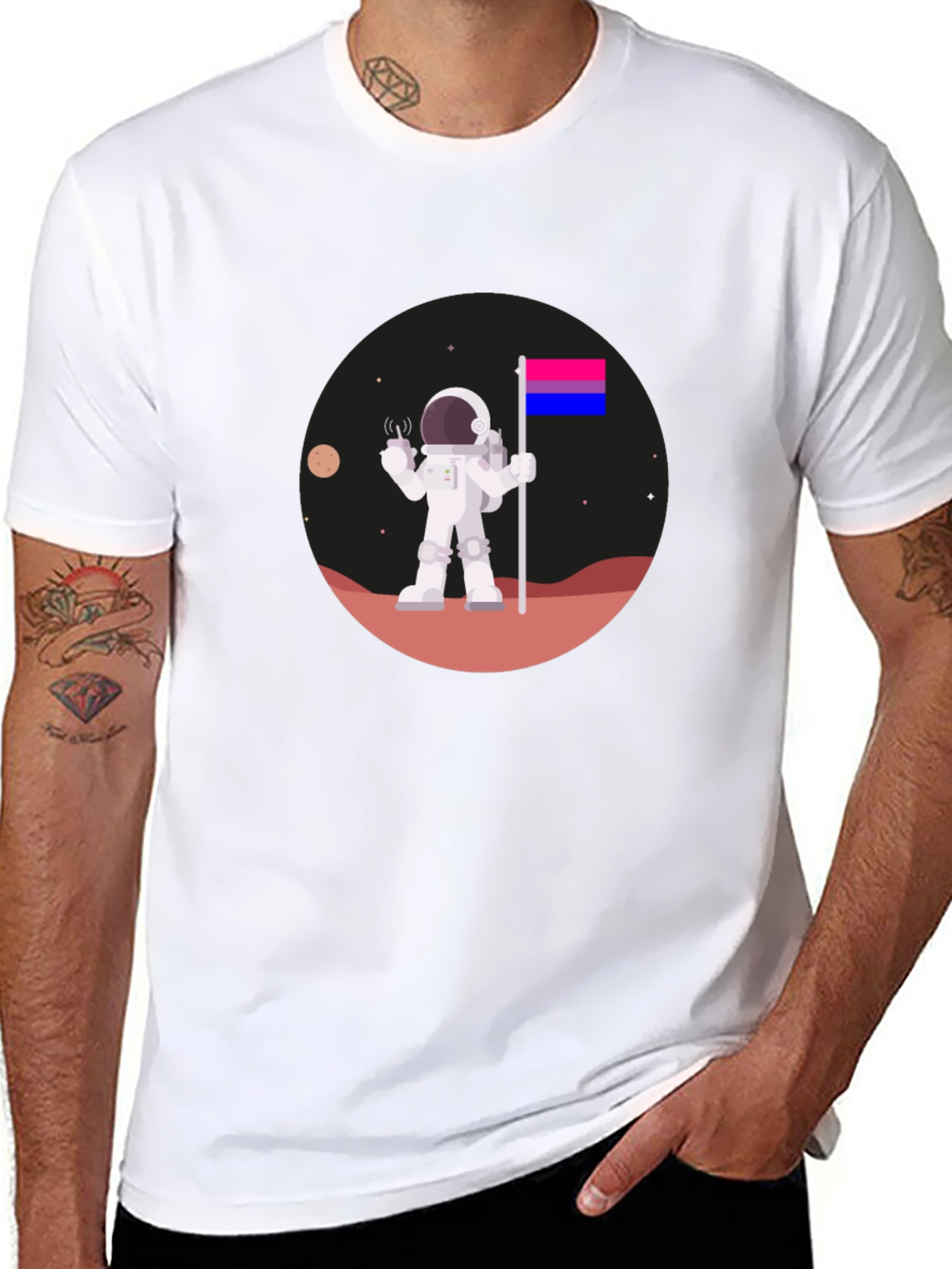 Bisexual Astronaut T-Shirt - Space Pride