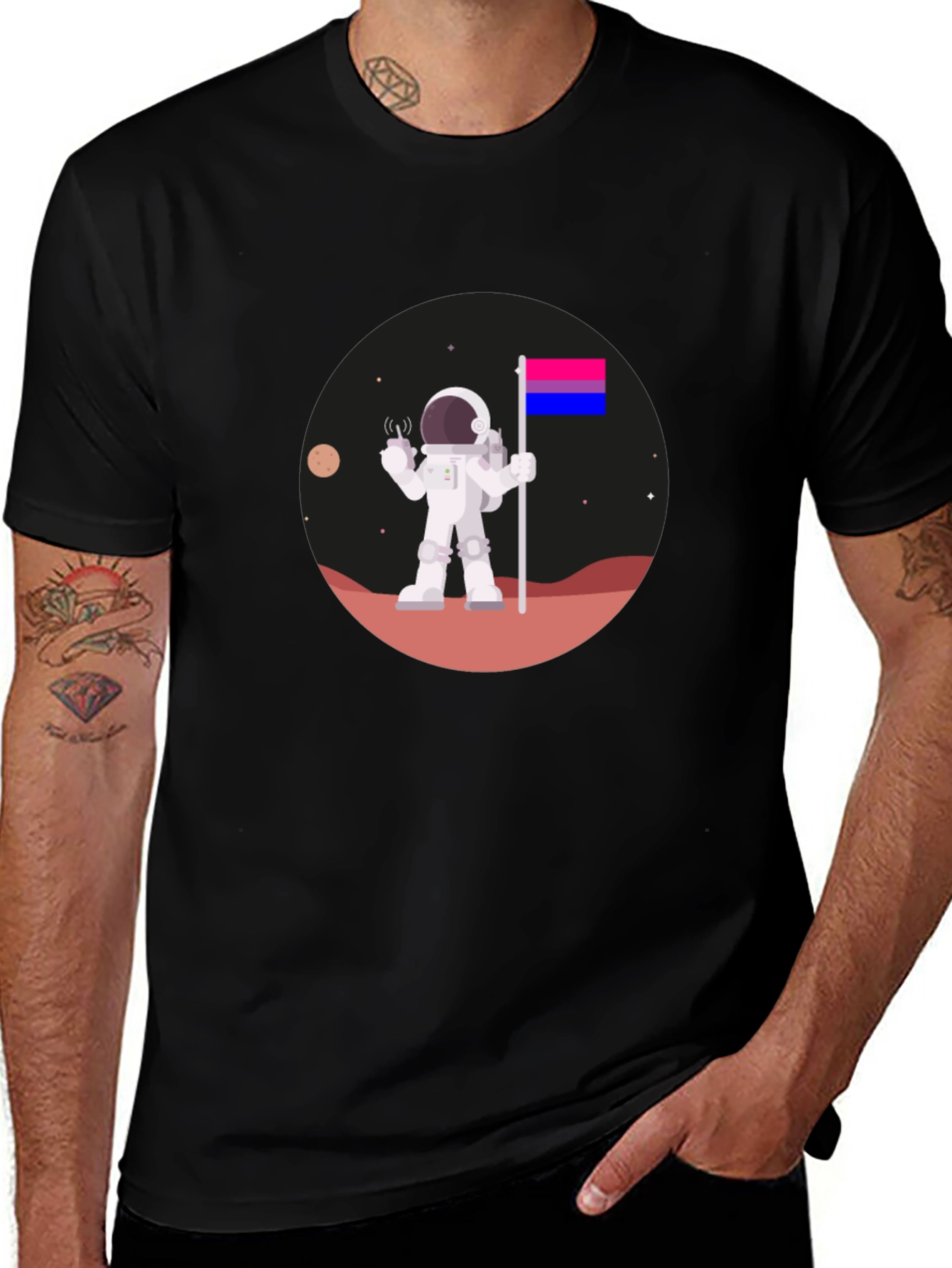 Bisexual Astronaut T-Shirt - Space Pride