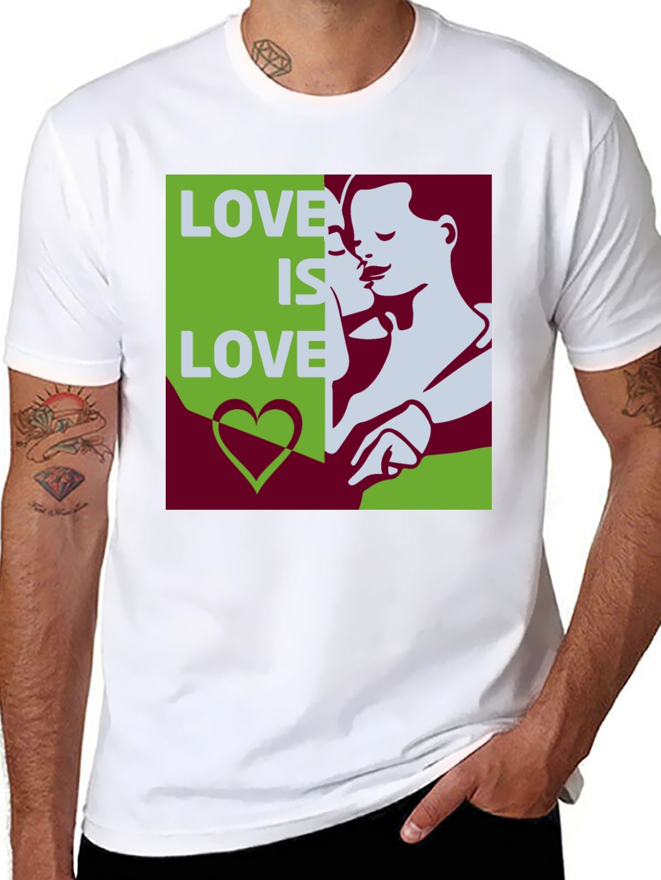 Love Is Love Graphic Tee - Black Cotton Blend