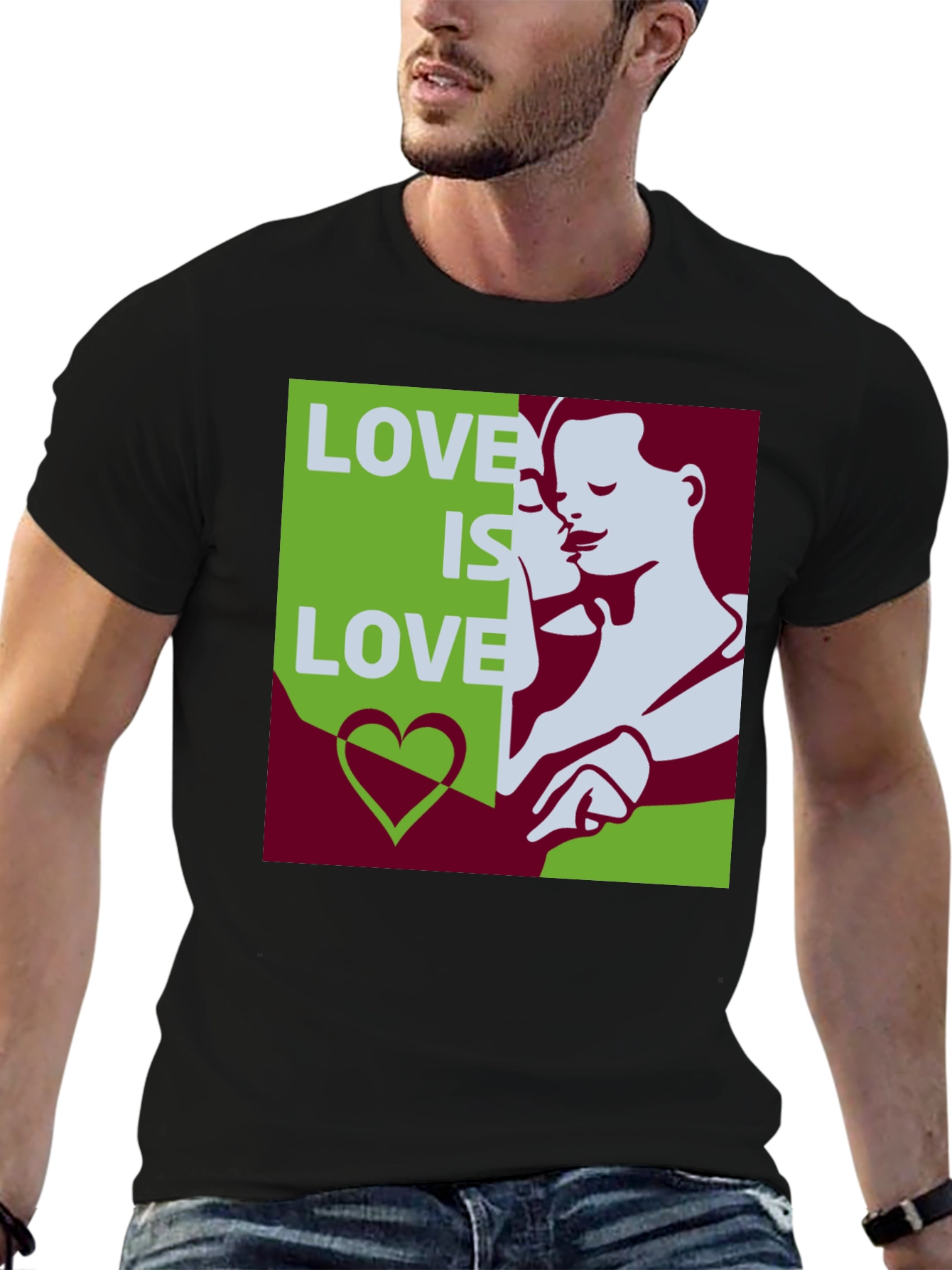 Love Is Love Graphic Tee - Black Cotton Blend