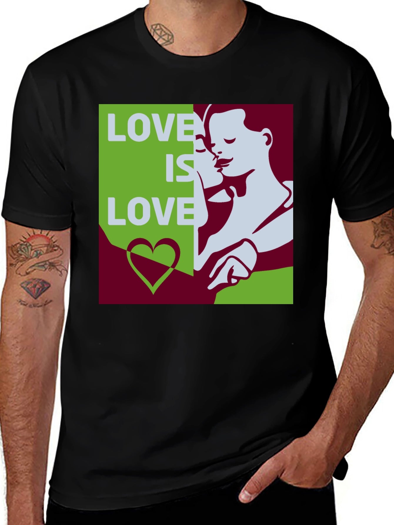 Love Is Love Graphic Tee - Black Cotton Blend