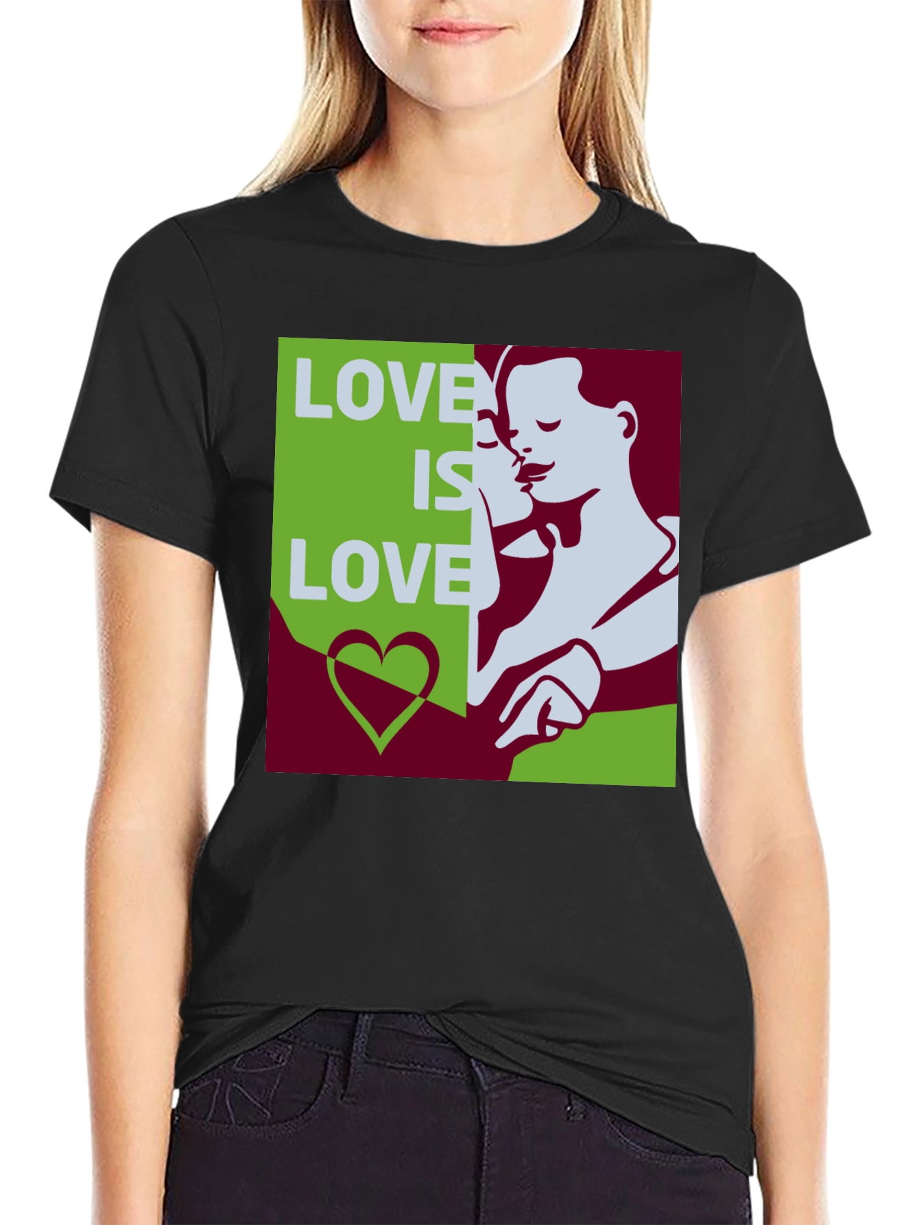 Love Is Love Graphic Tee - Black Cotton Blend