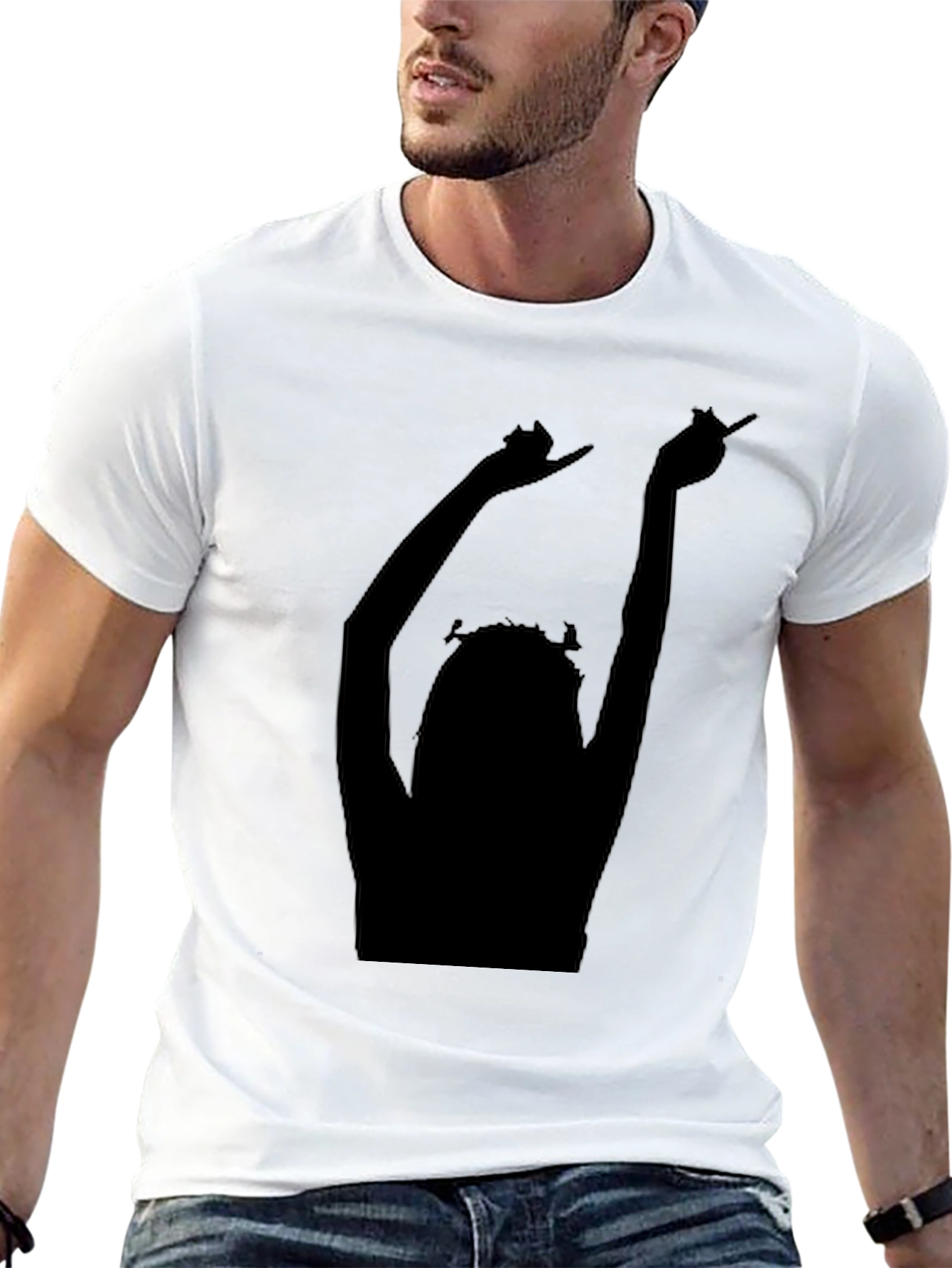 Silhouette Graphic Tee - Black Cotton Comfort Fit