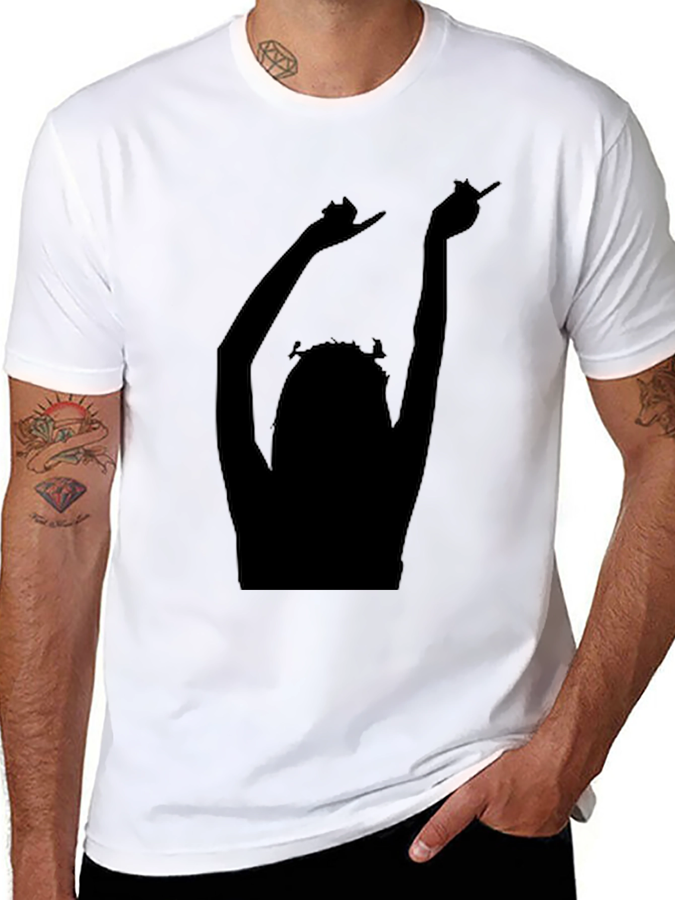 Silhouette Graphic Tee - Black Cotton Comfort Fit