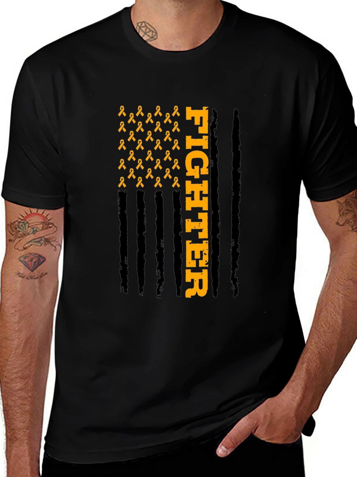 Fighter Ribbon Graphic Tee - Awareness T-Shirt