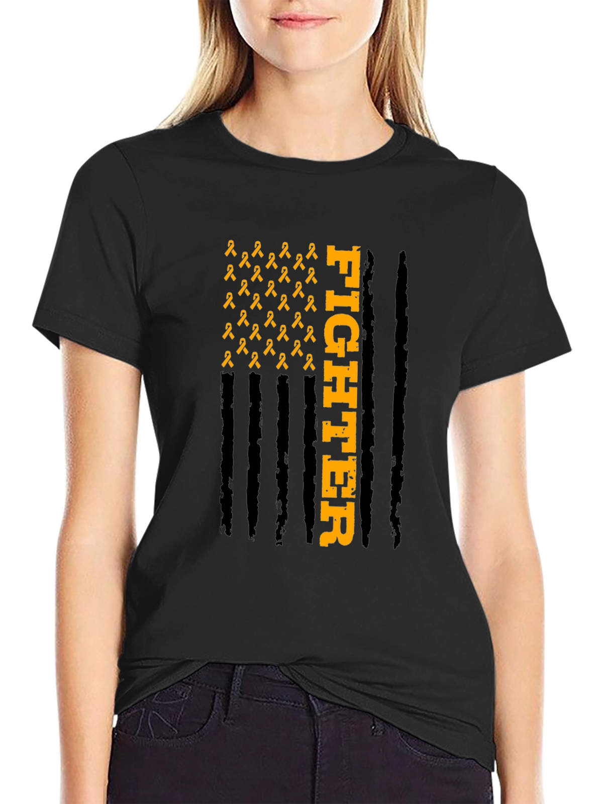 Fighter Ribbon Graphic Tee - Awareness T-Shirt